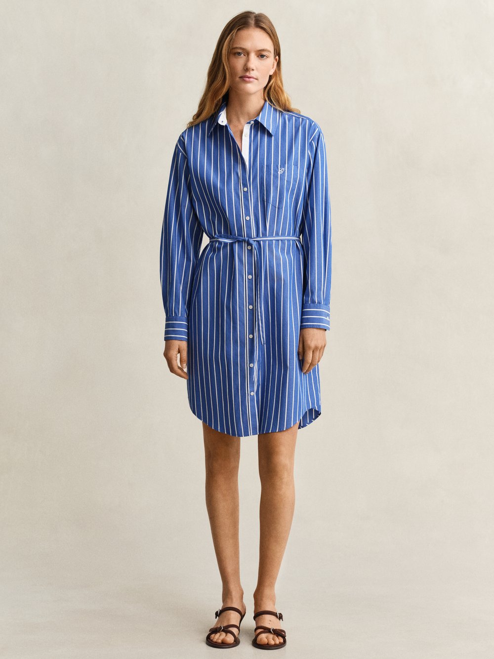 Gant Hemdblusenkleid Damen Baumwolle (100%) blau gestreift, 40