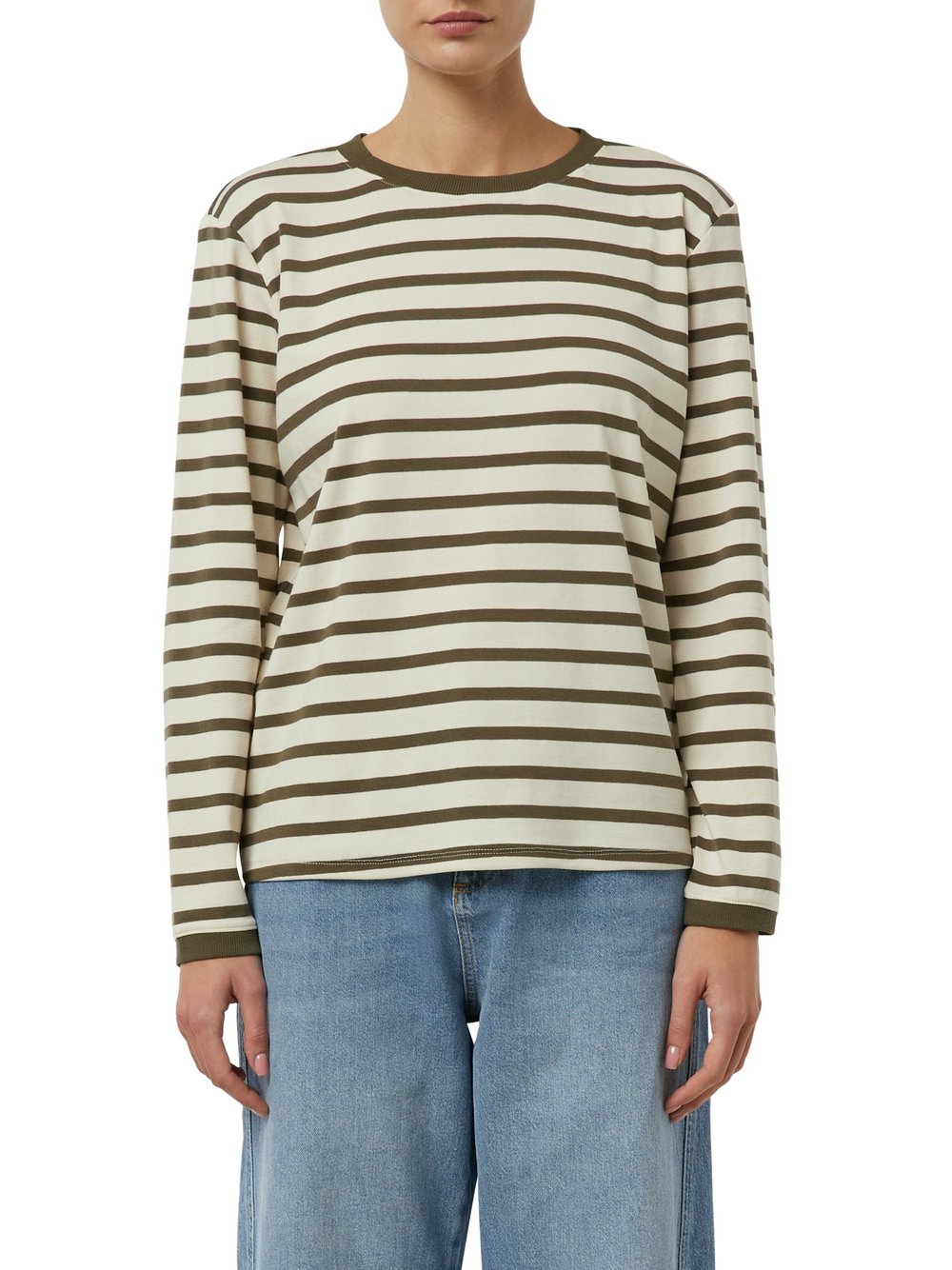 comma Langarmshirt Damen Jersey mehrfarbig gestreift, 42