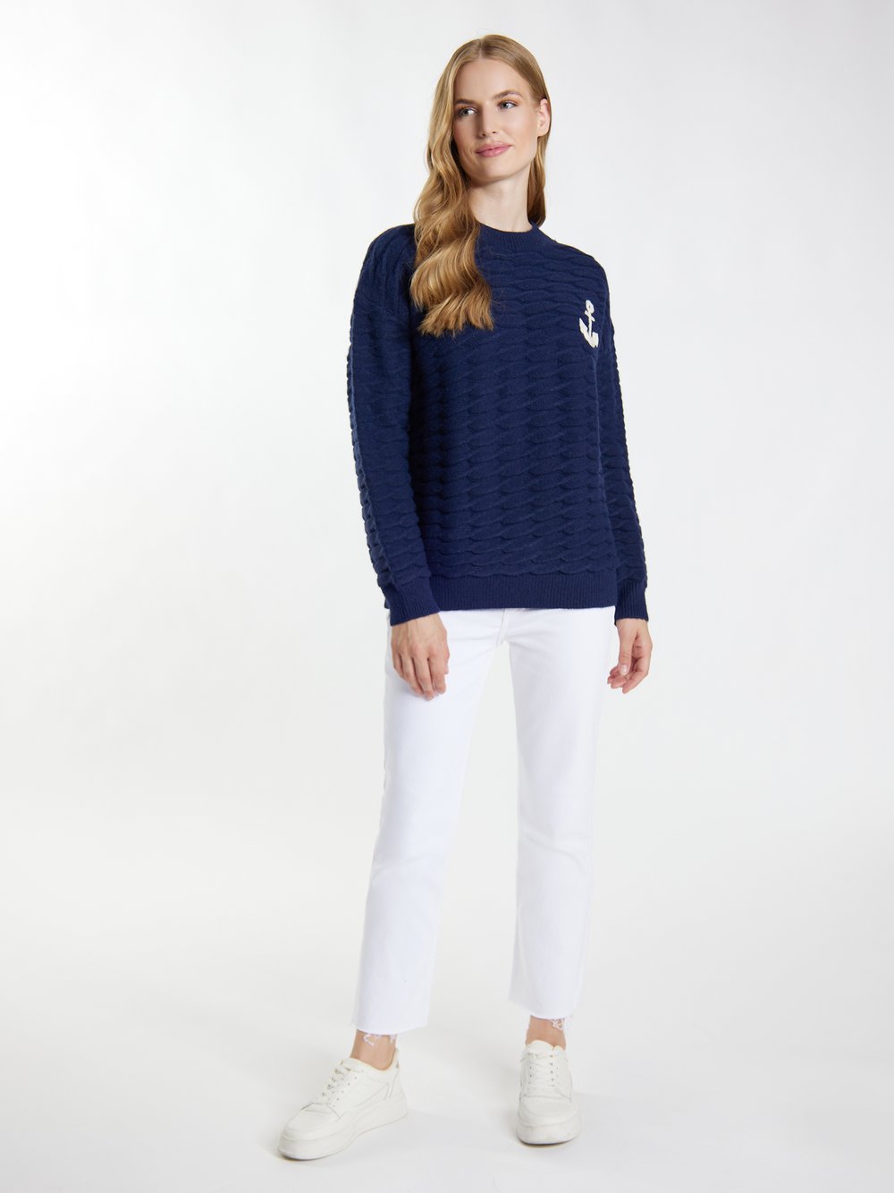 Dreimaster Strickpullover Damen Polyamid blau, XS/S