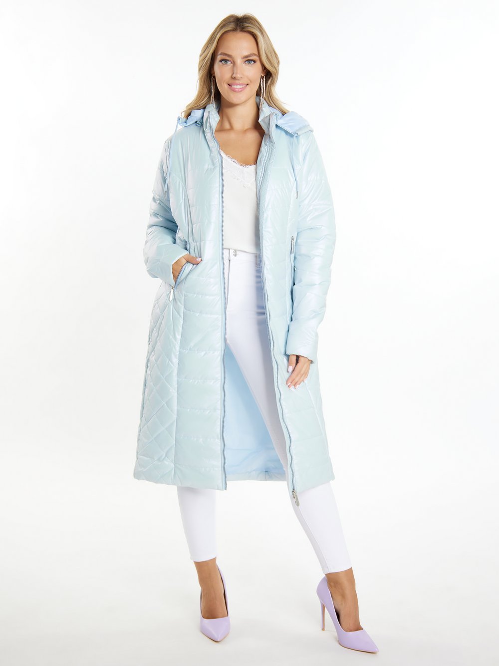 Faina Leichter Steppmantel Damen blau, L