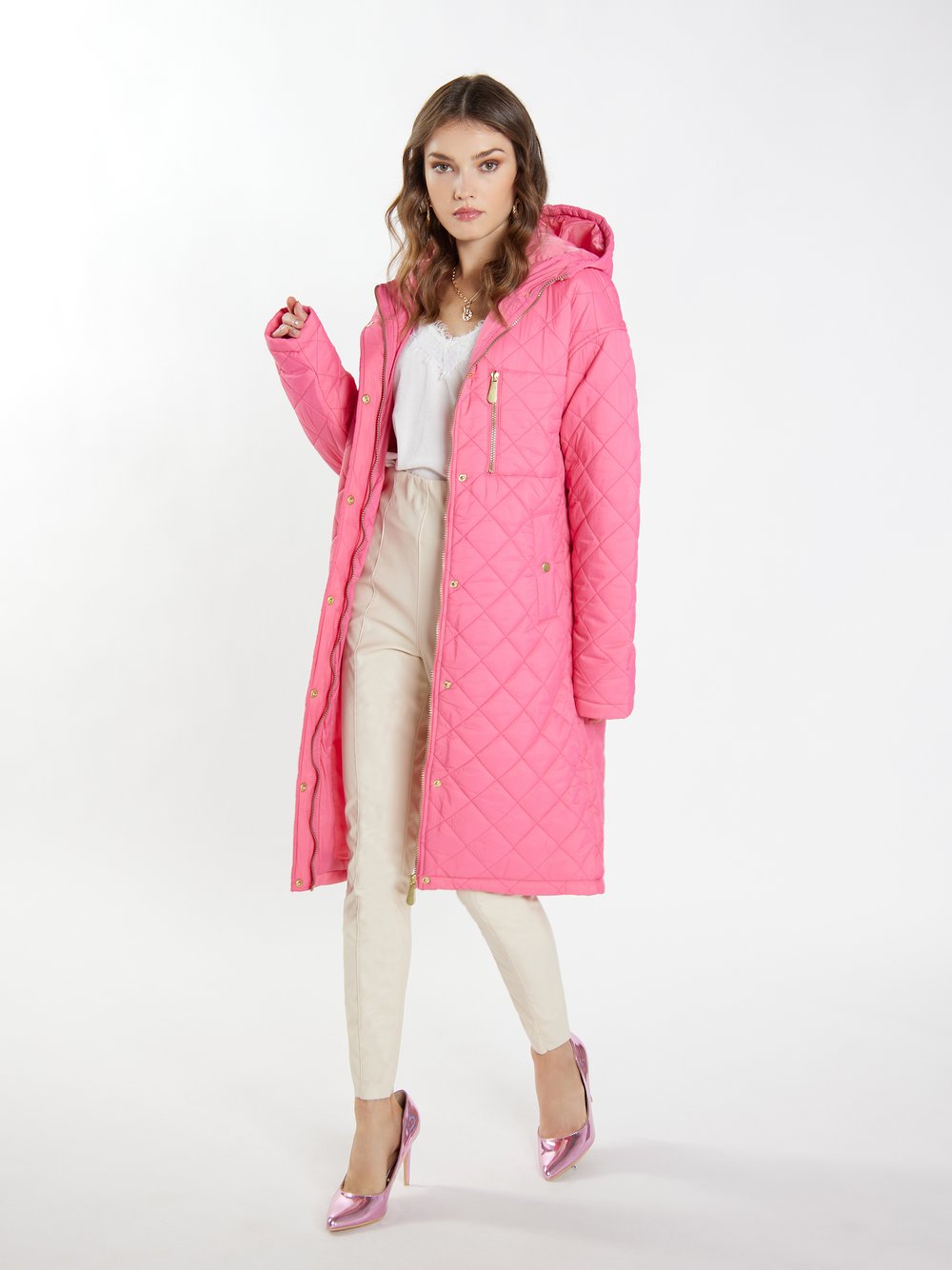 Faina Leichter Steppmantel Damen rosa, S