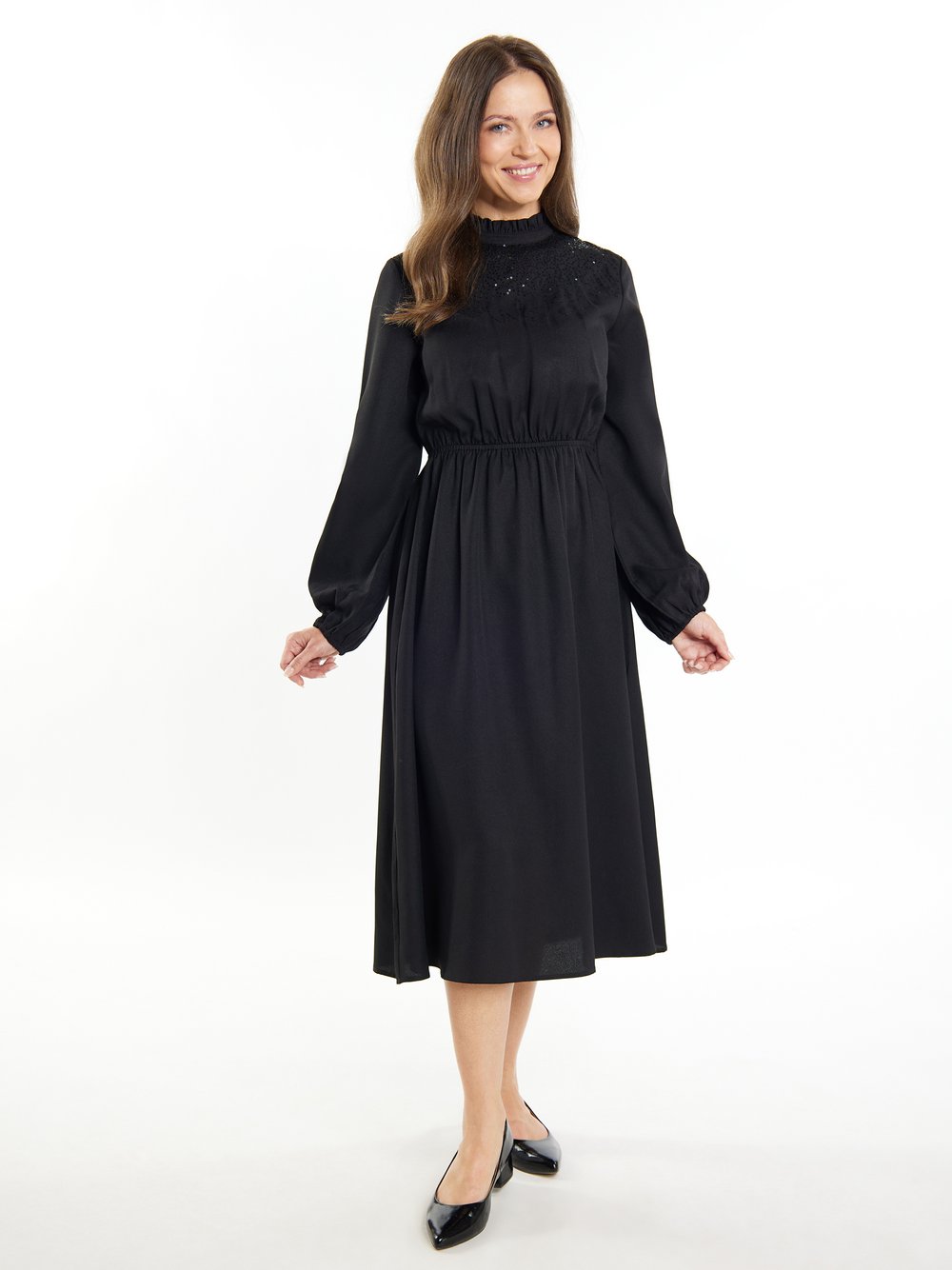 Usha Midikleid Damen schwarz, M