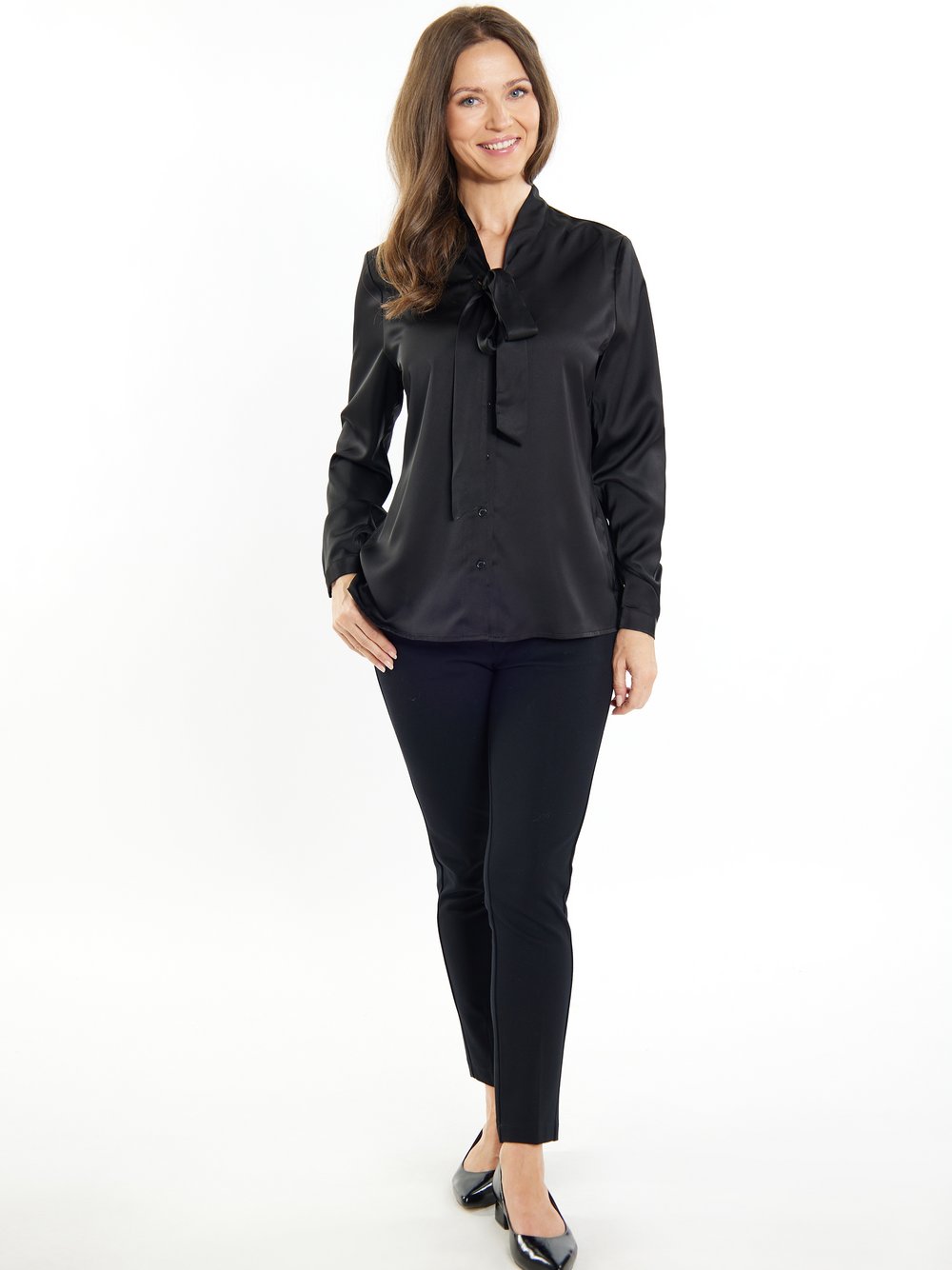 Usha Langarm Bluse Damen schwarz, M