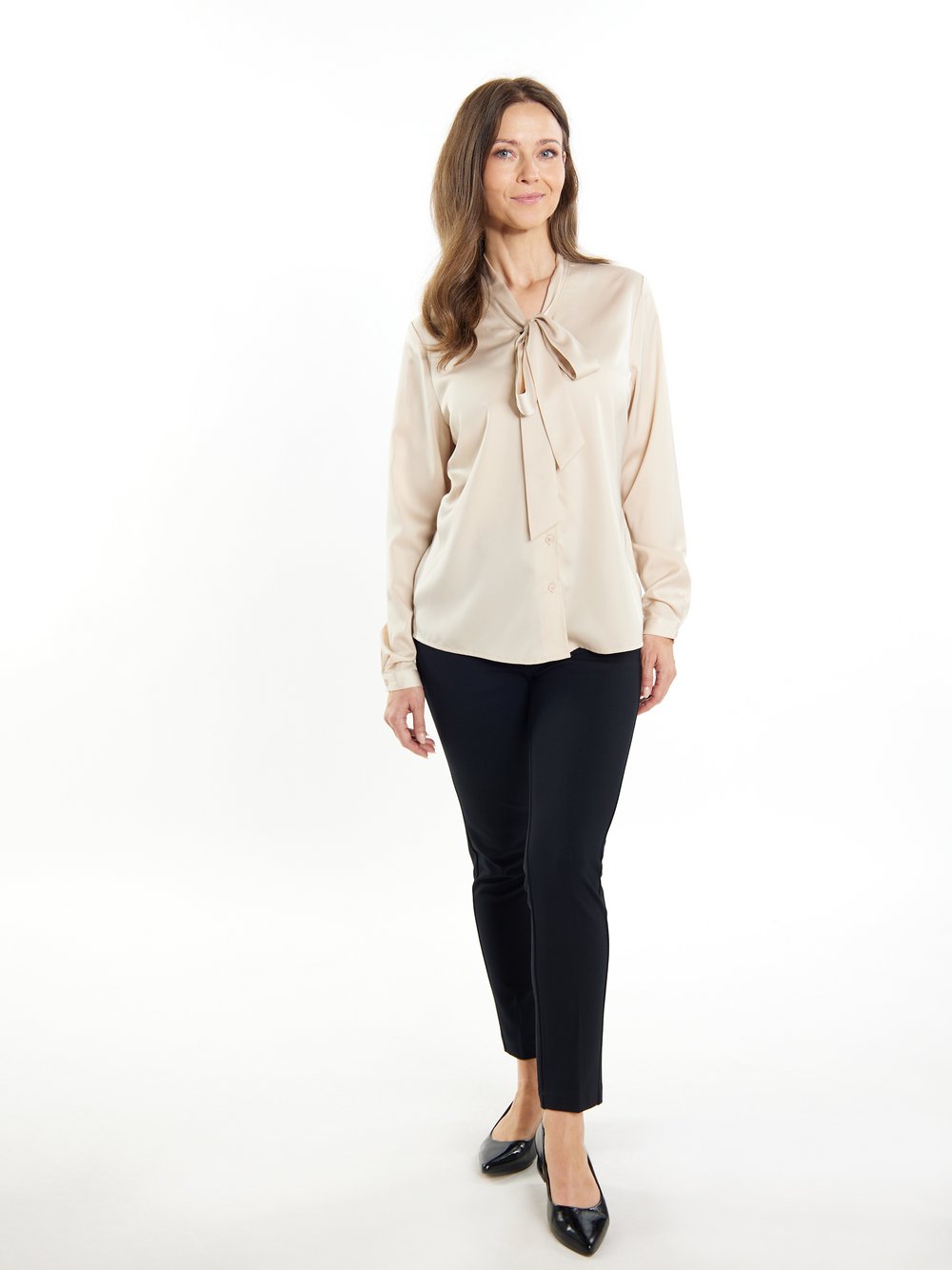 Usha Langarm Bluse Damen beige, L