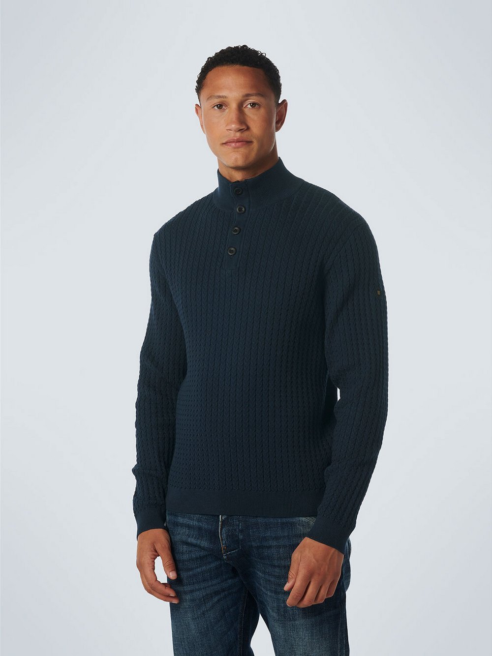 No Excess Strickpullover Herren Baumwolle blau, XXXL