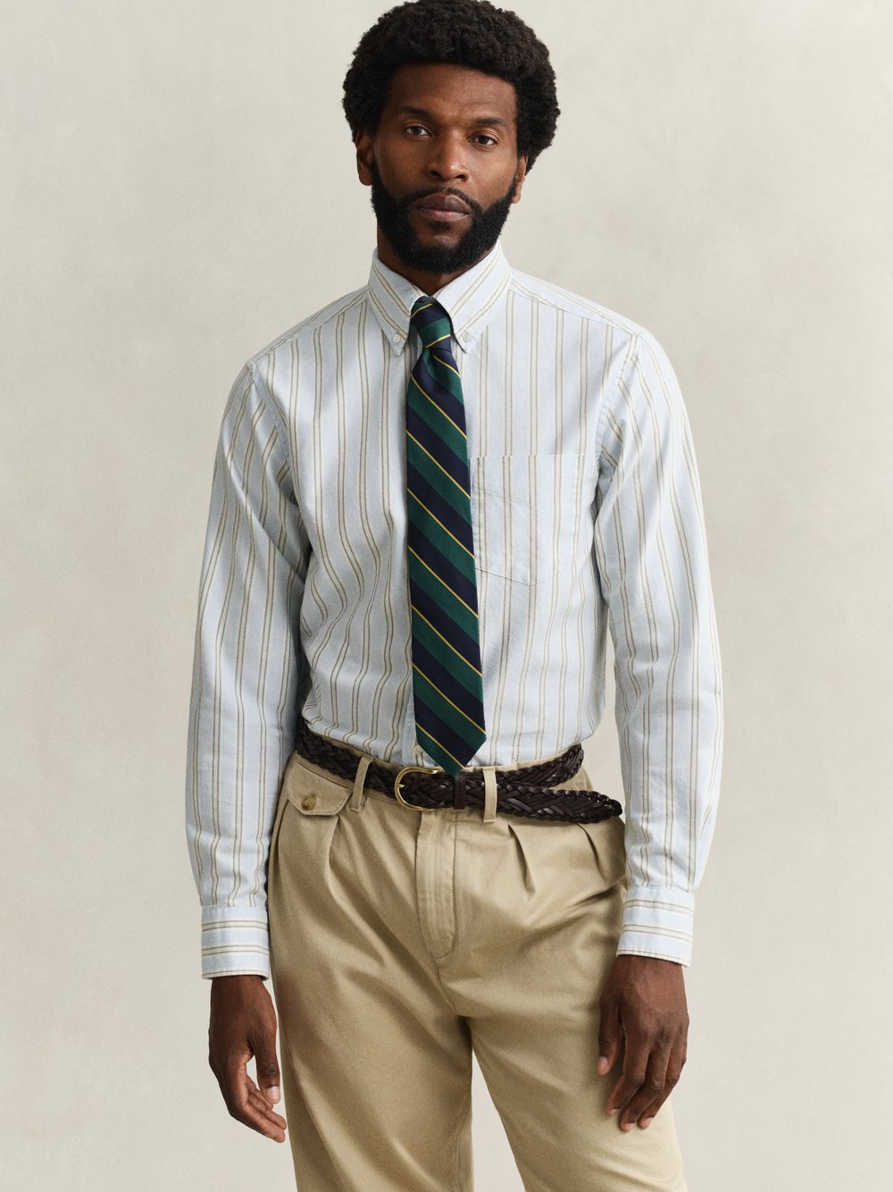 Gant Freizeithemd Herren Regular Fit Baumwolle mehrfarbig gestreift, XXL