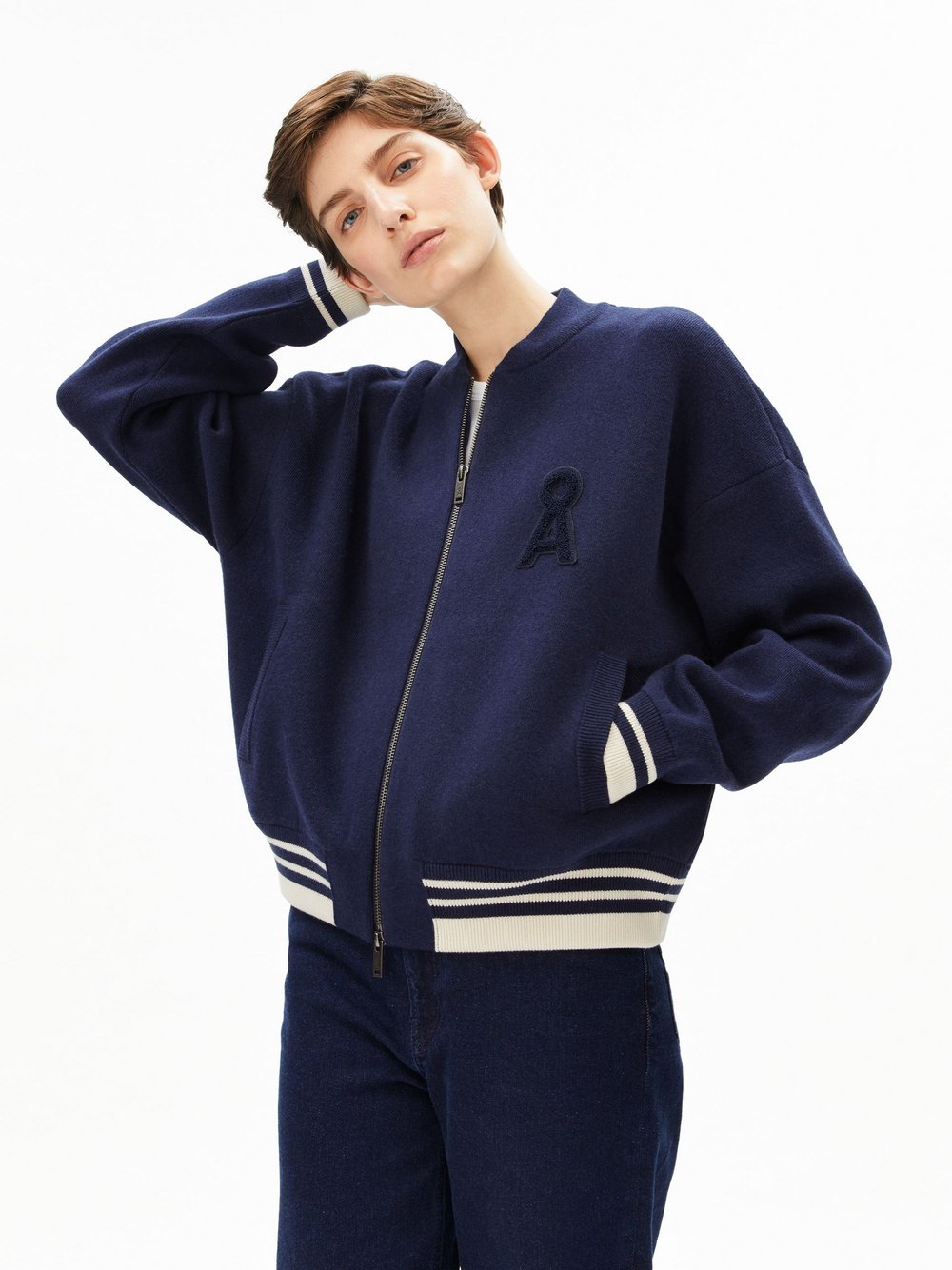 Thumbnail - ARMEDANGELS Blouson mit Woll-Anteil Damen Baumwolle blau, L