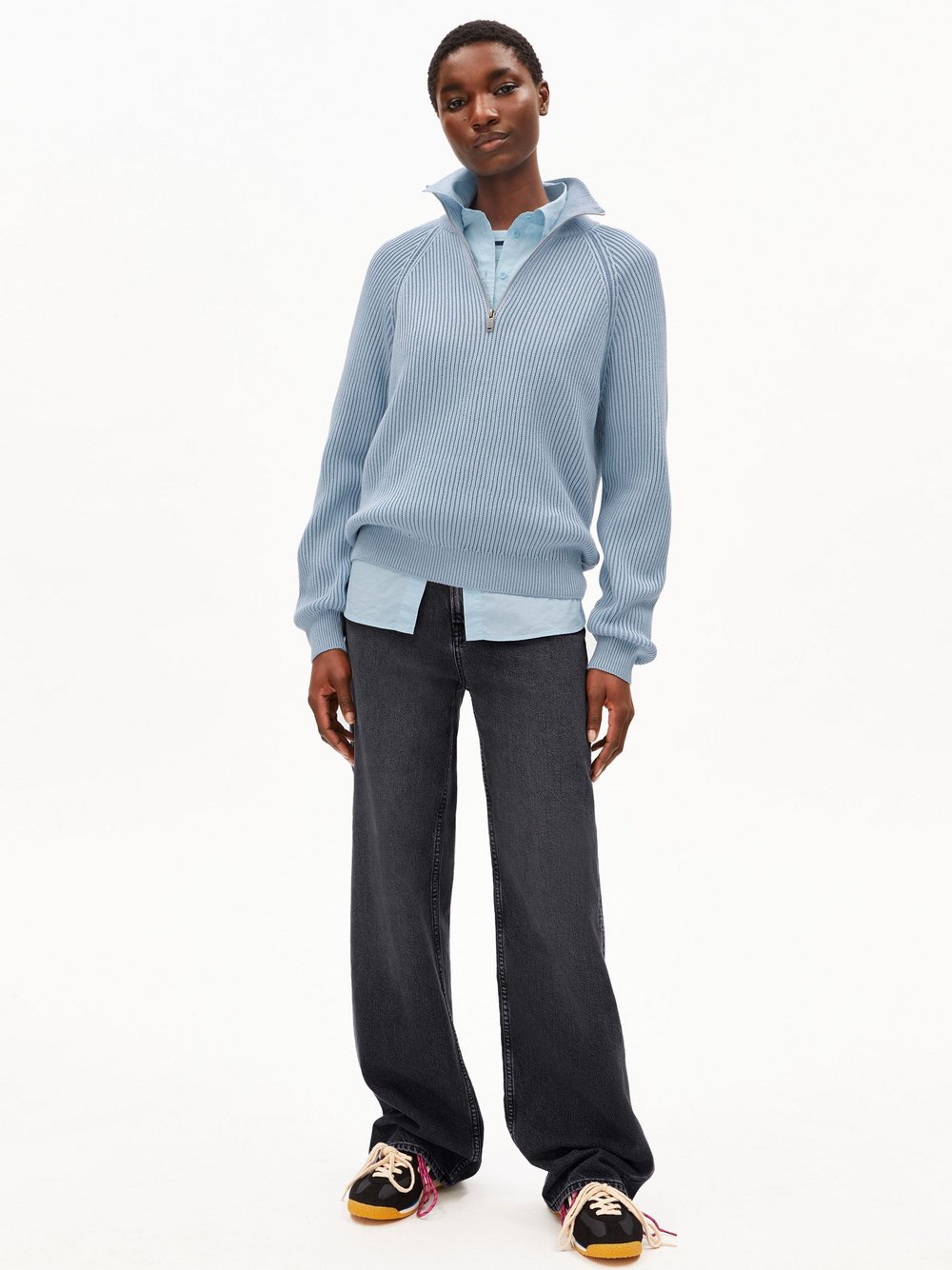 Thumbnail - ARMEDANGELS Strickpullover Damen Baumwolle (100%) blau, M