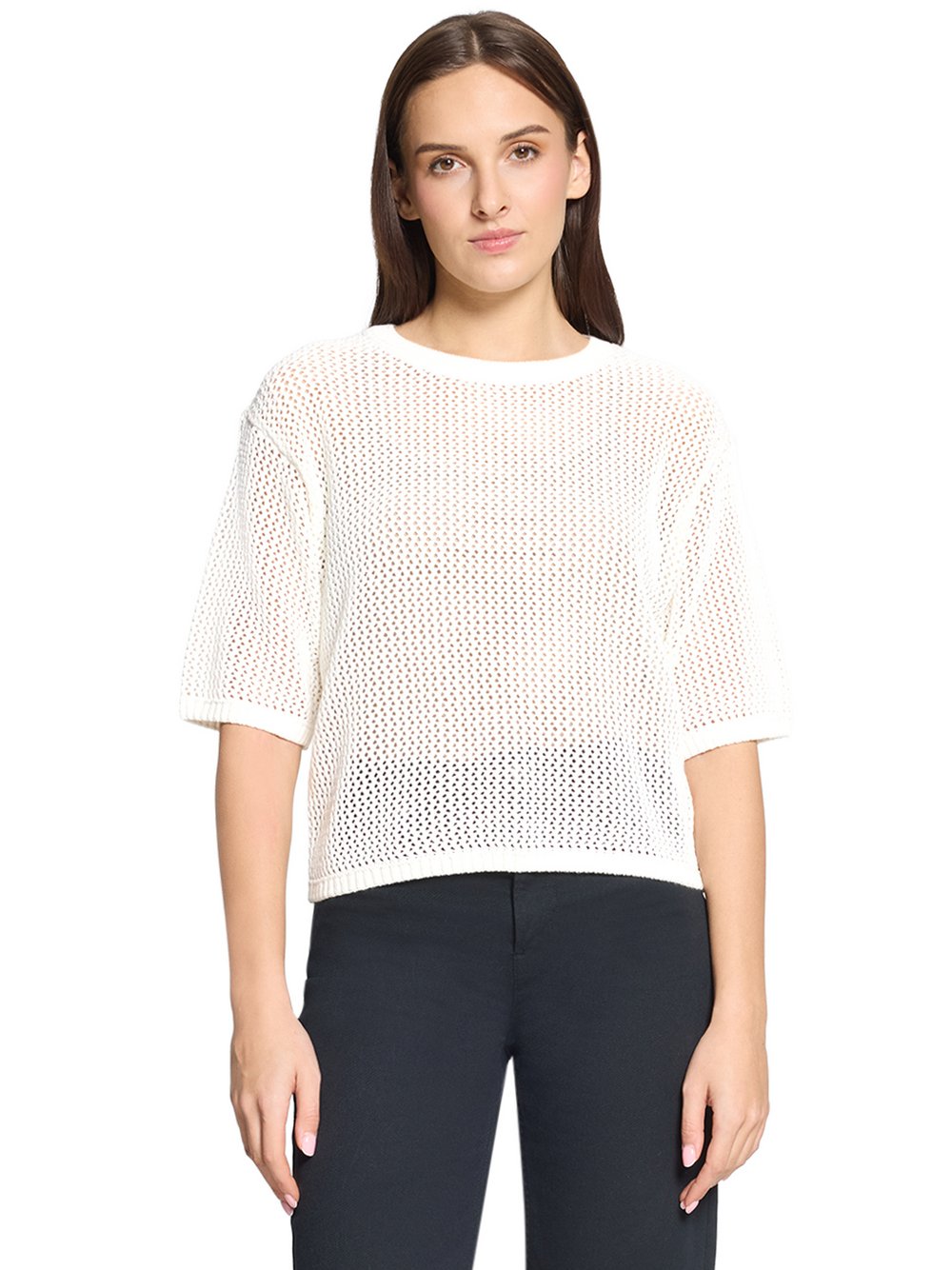 Betty & Co Strickshirt Damen Baumwolle weiß, 34