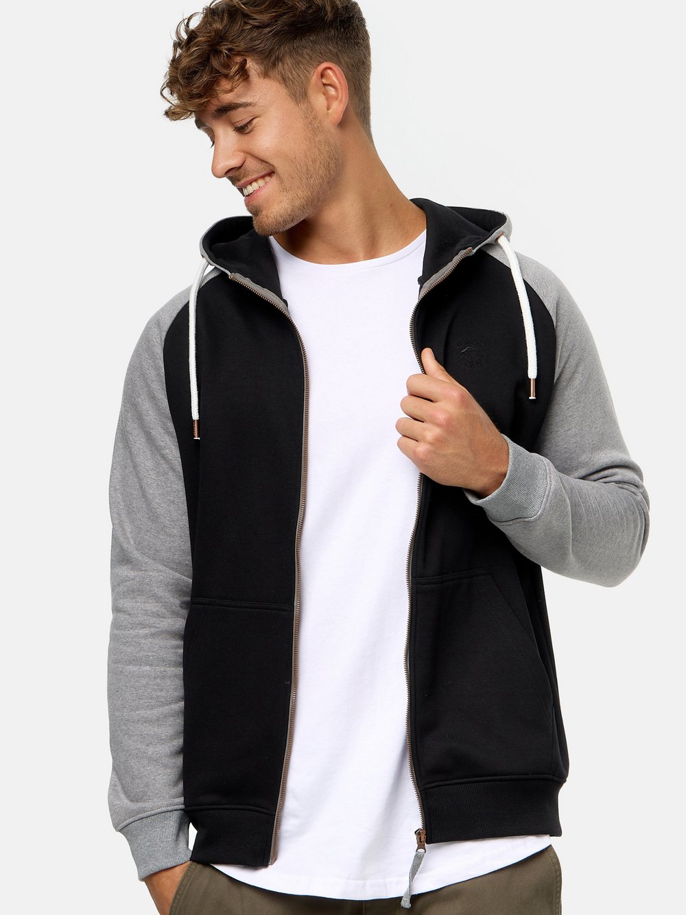 Indicode Sweatjacke Herren Baumwolle schwarz, XXL