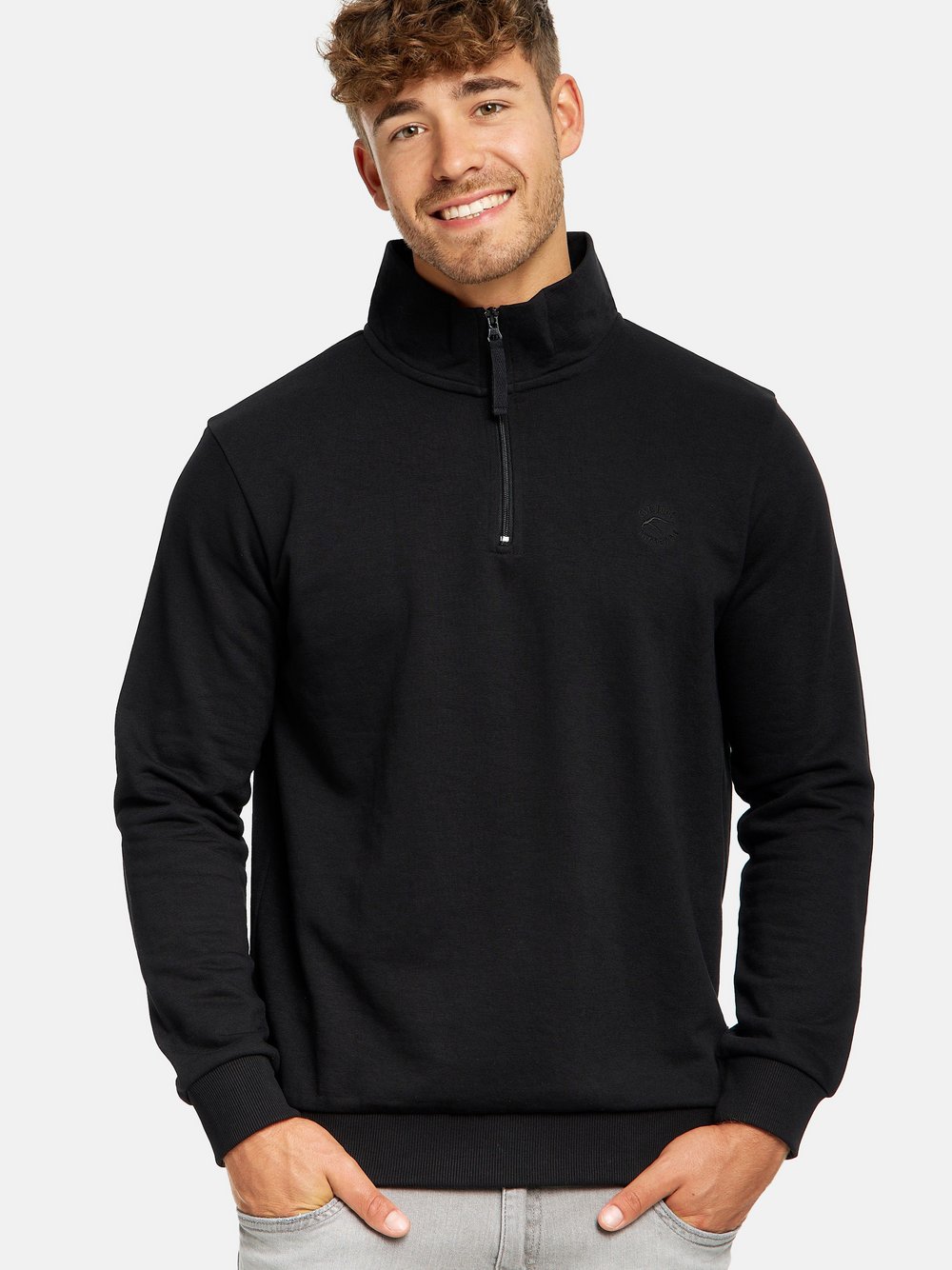 Indicode Sweatshirt Herren Baumwolle schwarz, XL