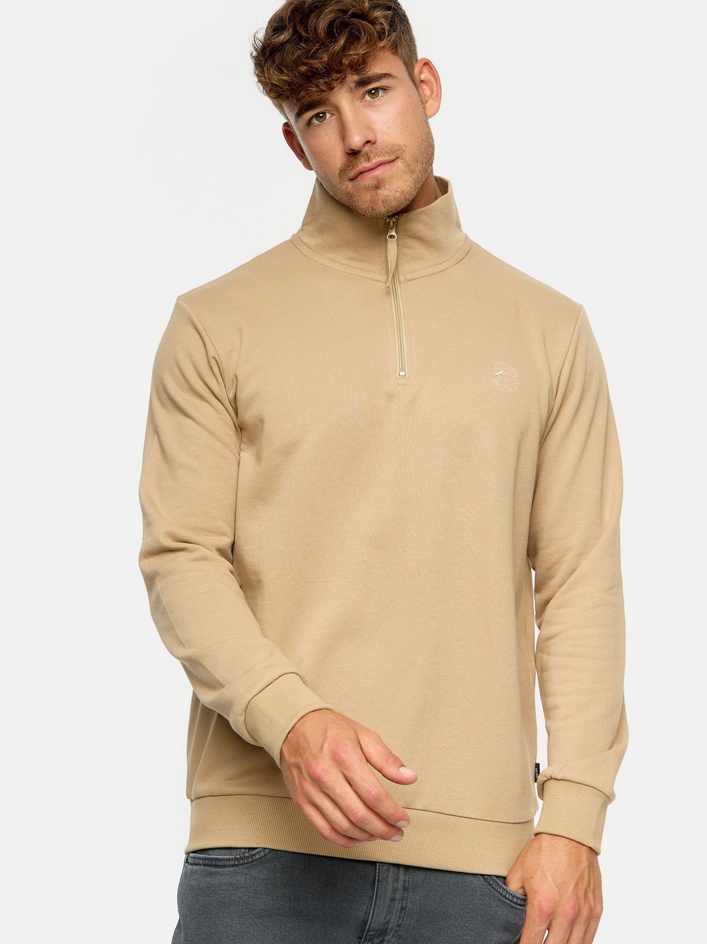 Indicode Sweatshirt Herren Baumwolle beige, M