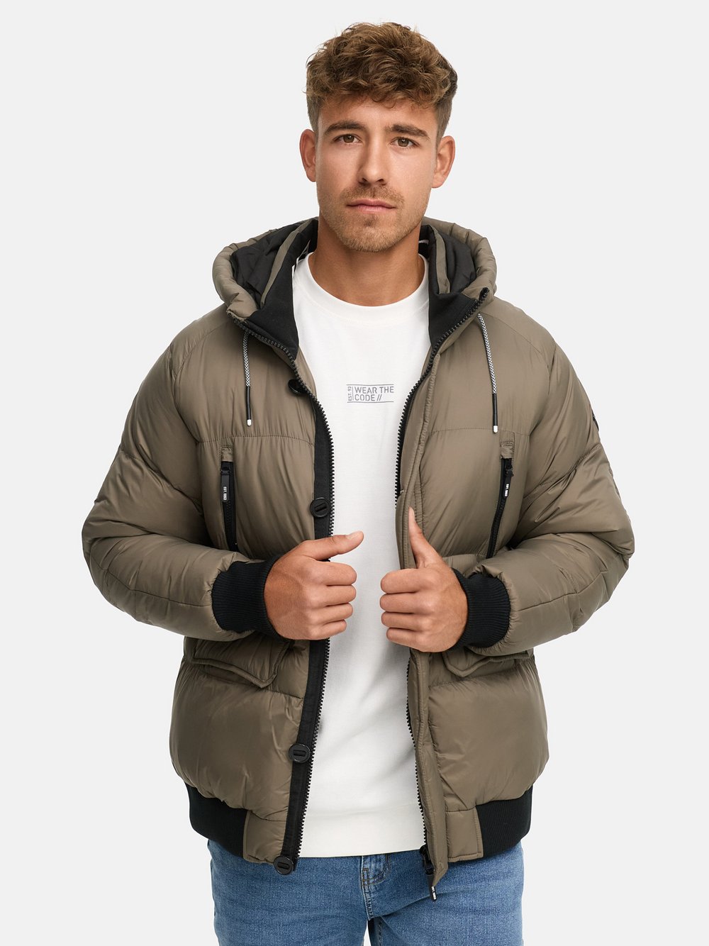Indicode Winterjacke Herren Polyamid grün, XL