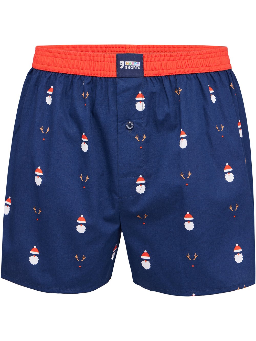 HAPPY SHORTS Boxer  Herren Baumwolle blau bedruckt, L