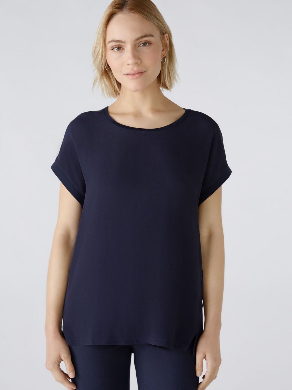 Oui Blusenshirt Damen Viskose blau, 44