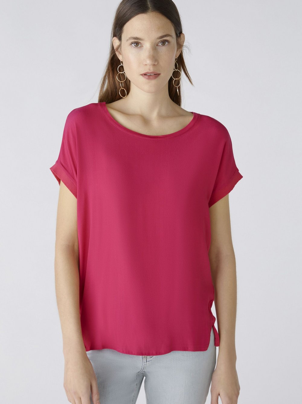 Oui Blusenshirt Damen Viskose pink, 38