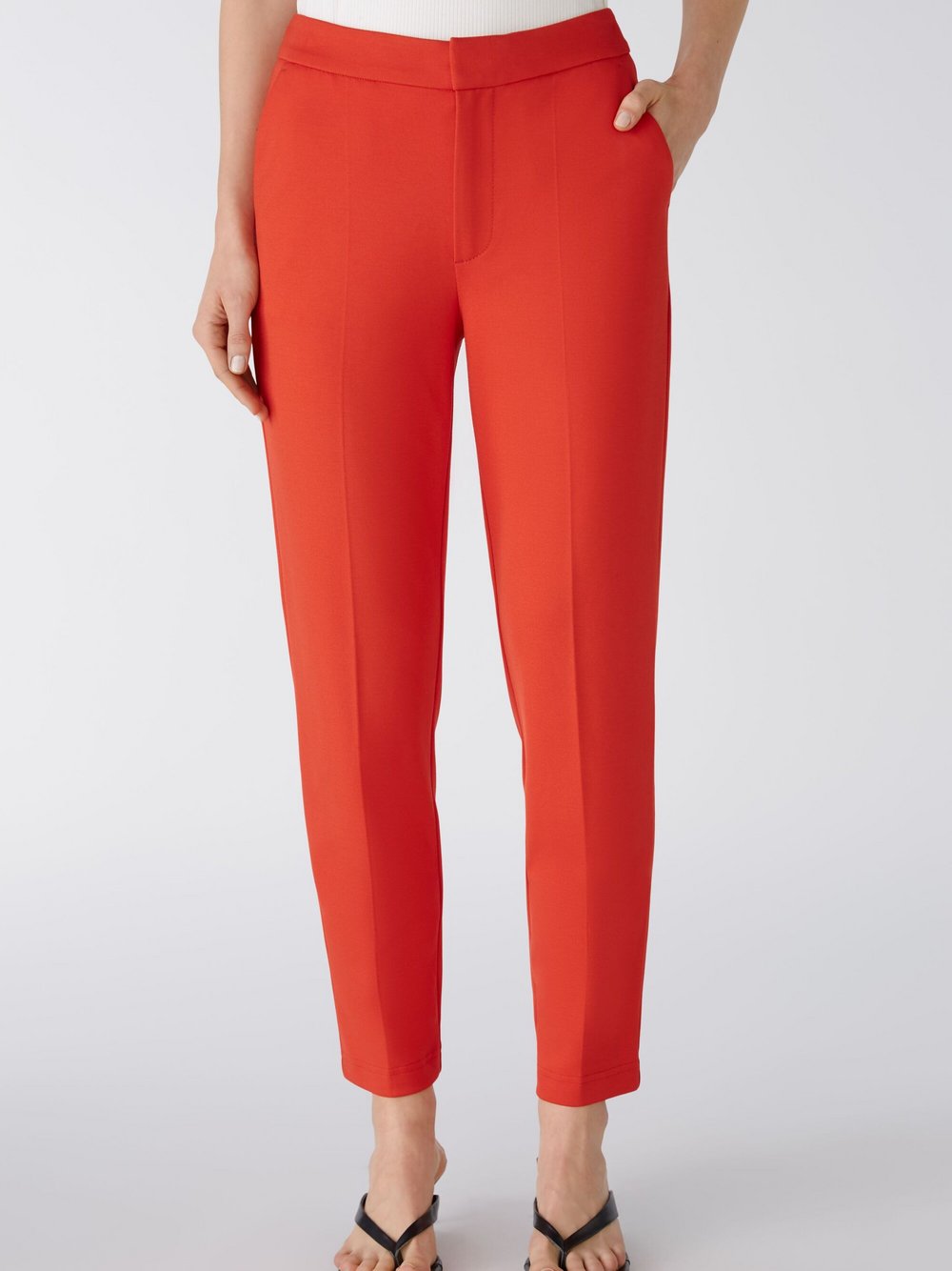 Oui Hose Damen Viskose rot, 44