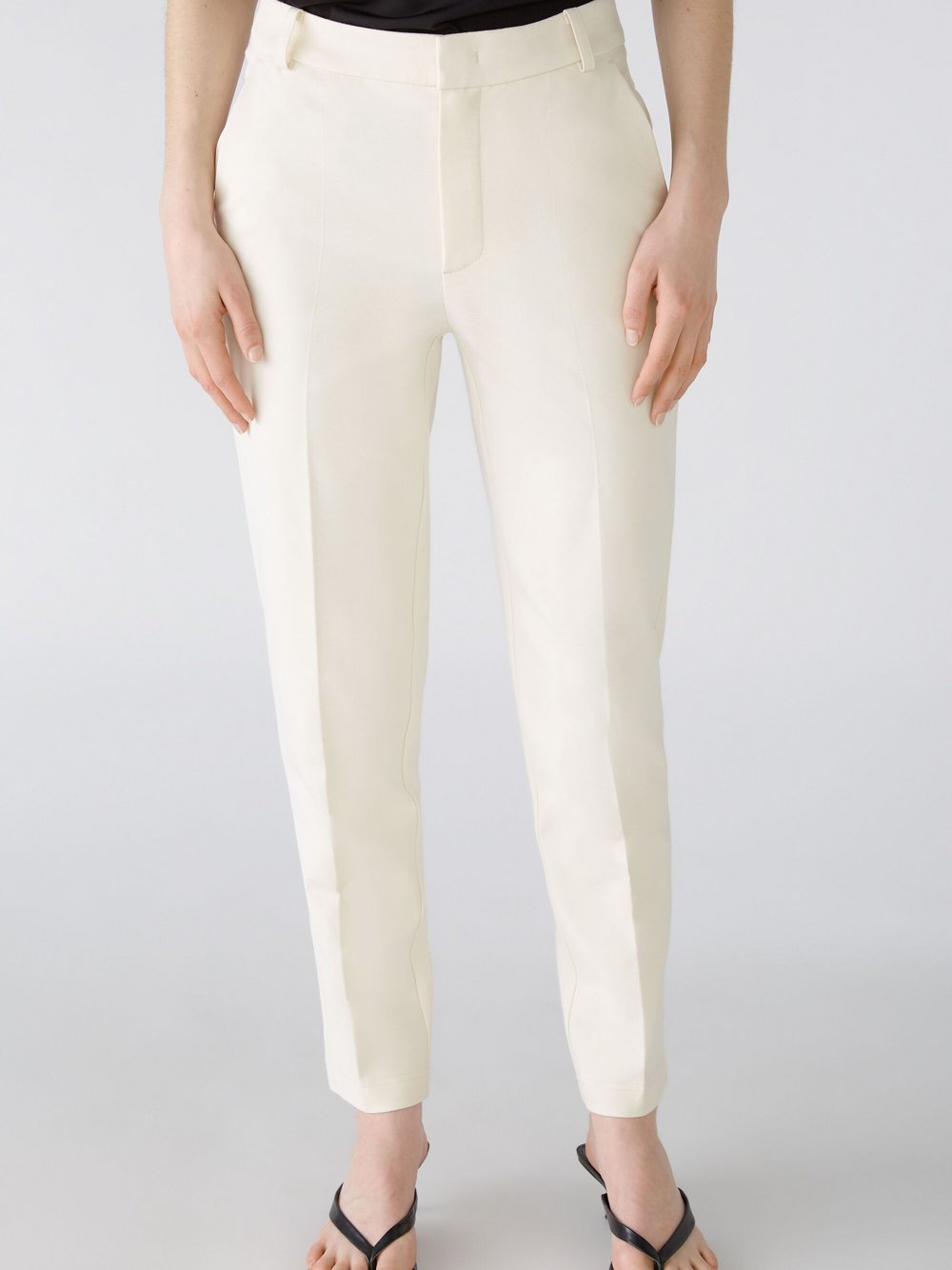 Oui Hose Damen Viskose weiß, 36