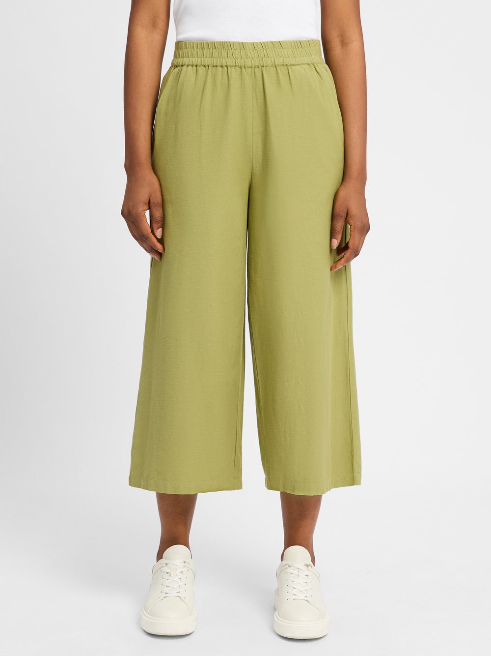 Thumbnail - Vila Culottes mit Leinen-Anteil Damen Viskose grün, 40