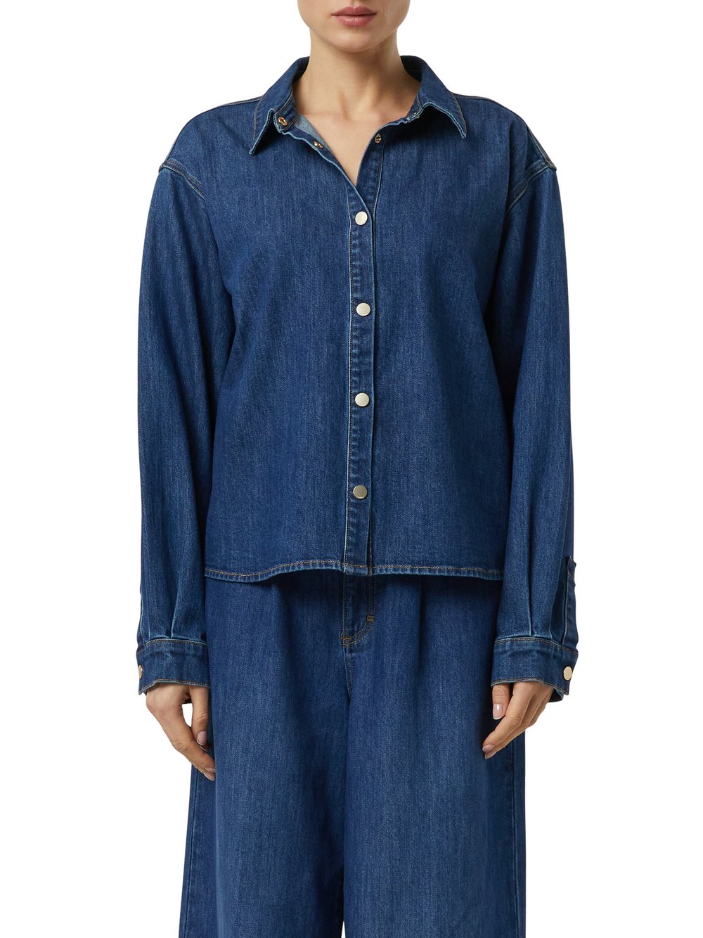 comma Jeansbluse Damen Baumwolle blau, 36