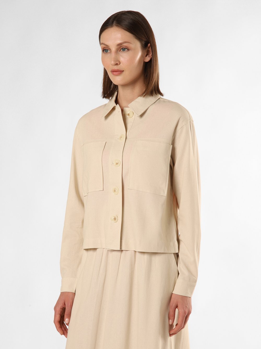 Franco Callegari Jacke mit Leinen-Anteil Damen Viskose beige, 40