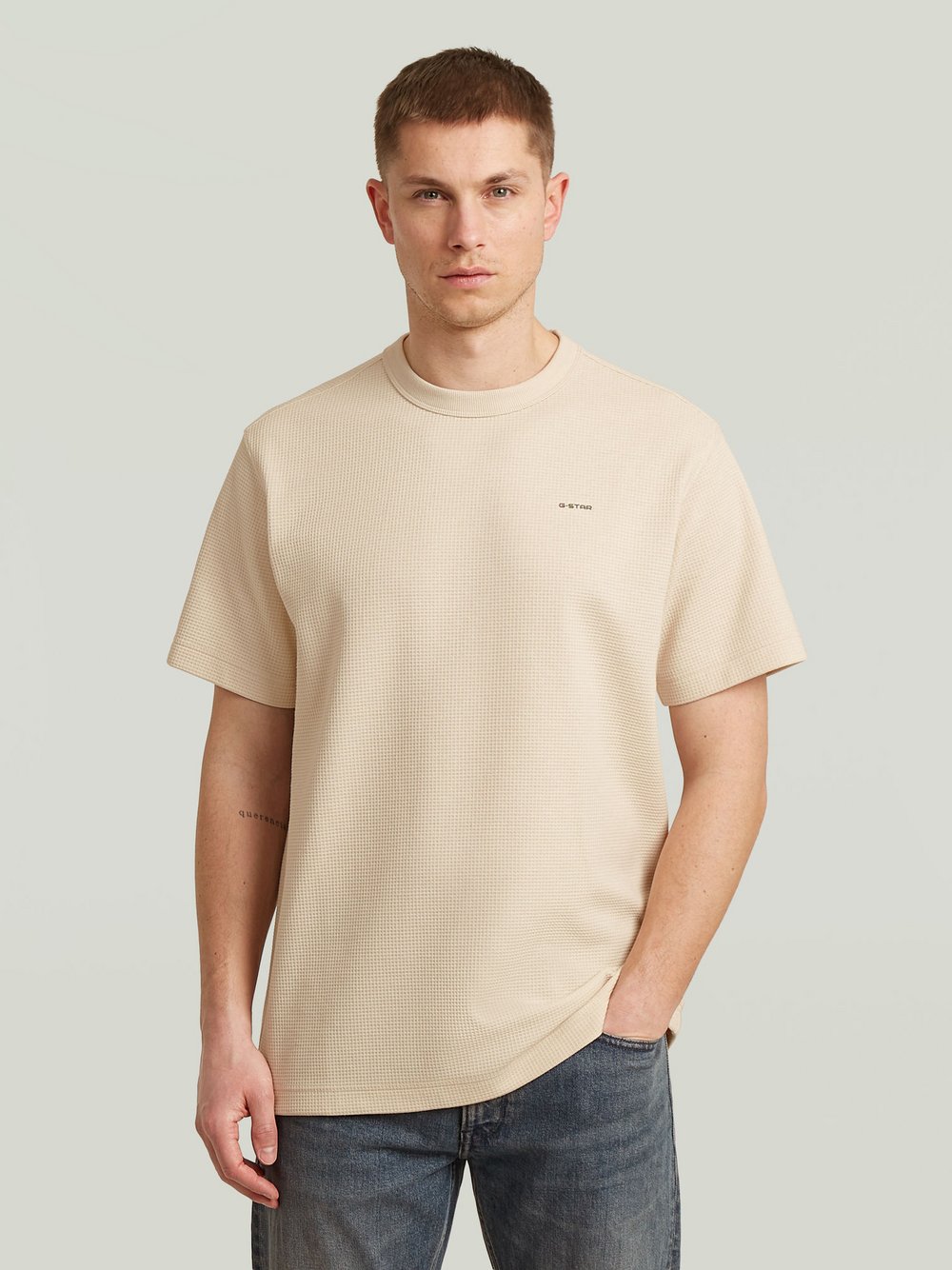 G-Star RAW T-Shirt Herren beige strukturiert, S