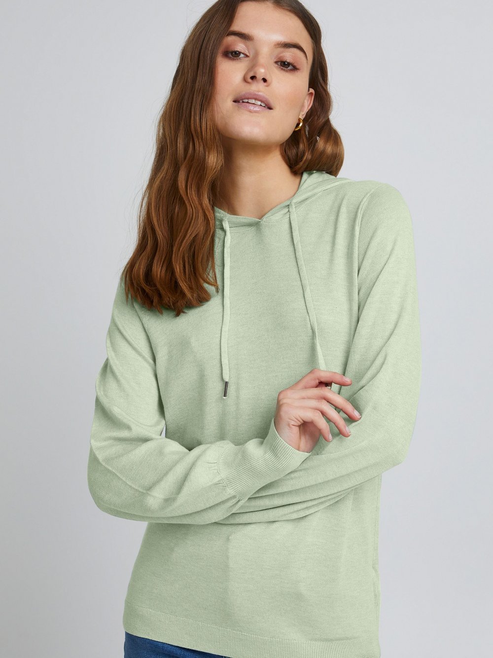 B.Young Kapuzenpullover Damen Viskose grün, L