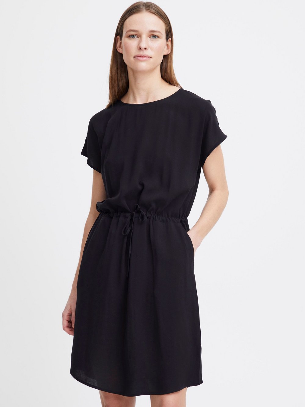 B.Young Kleid Damen Viskose schwarz gemustert, 34