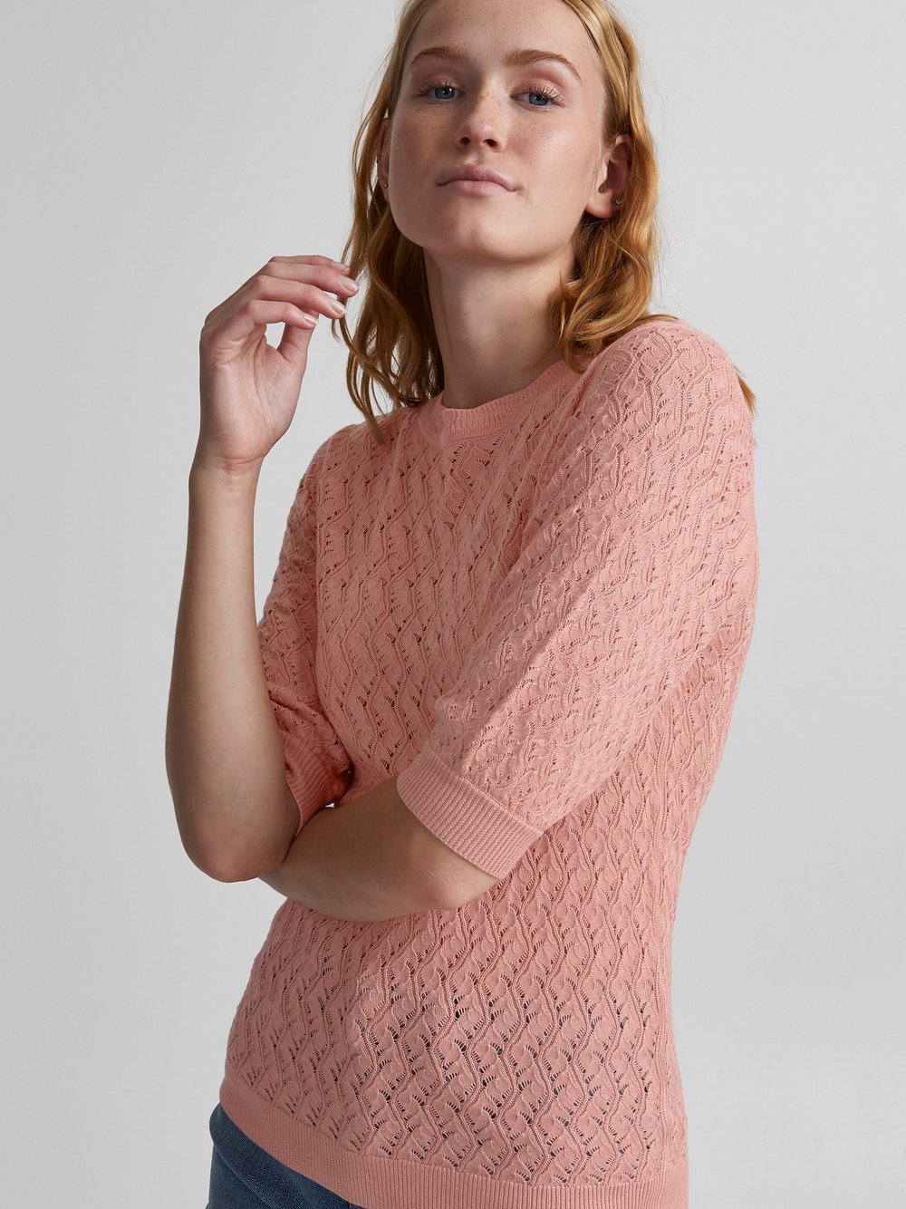 B.Young Strickpullover Damen Baumwolle rosa, L