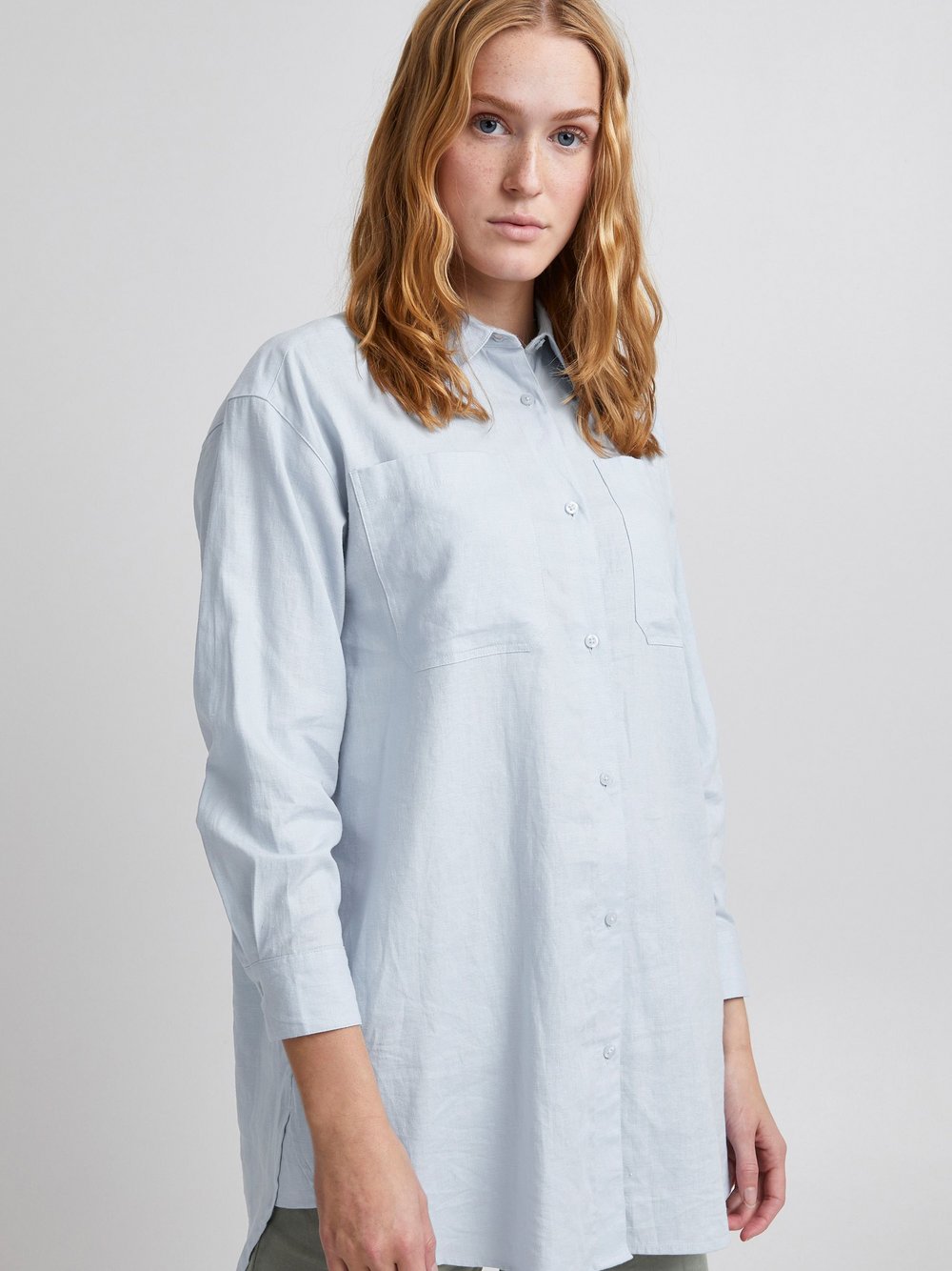 B.Young Longbluse Damen Viskose blau, 34