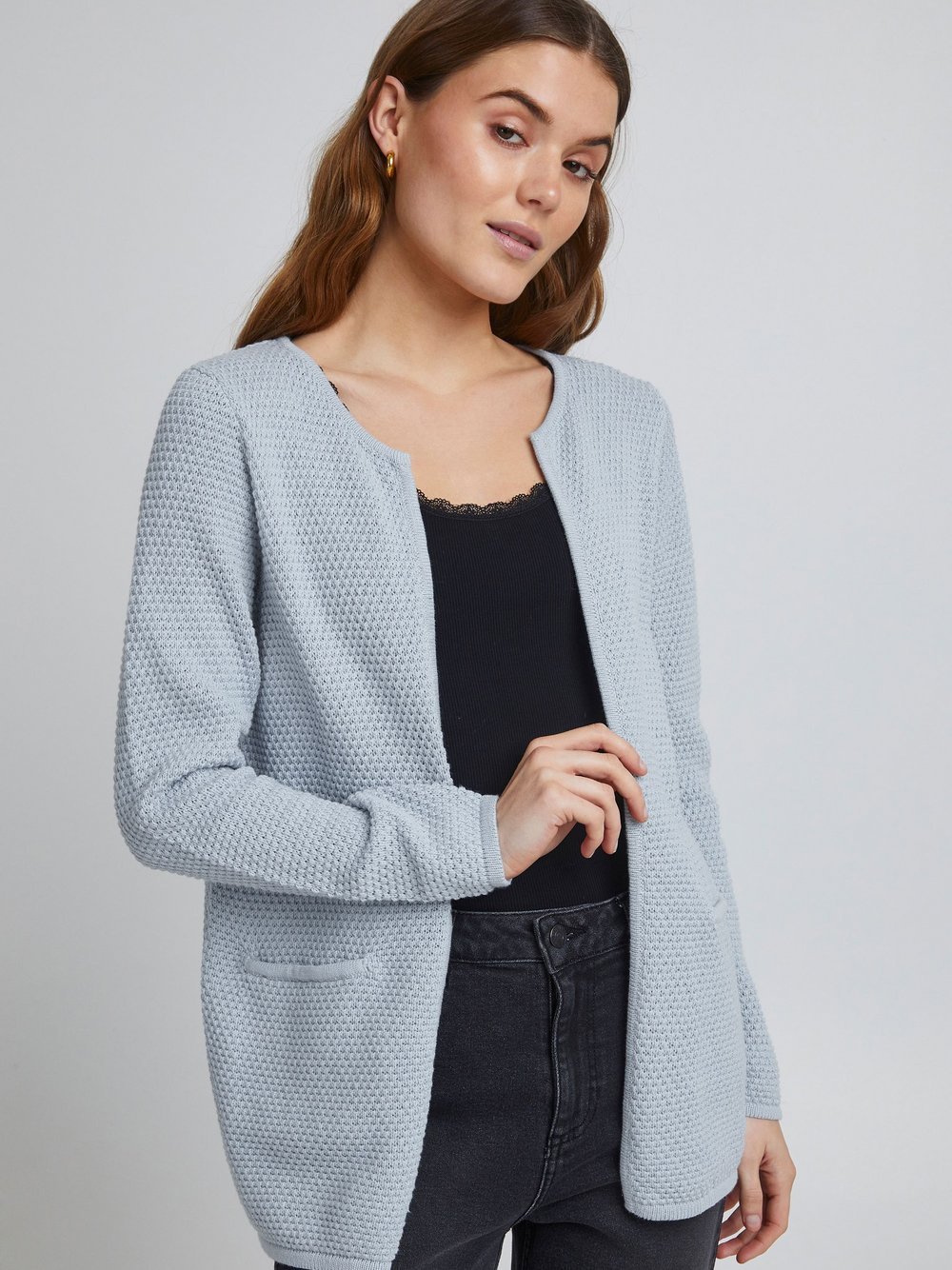 B.Young Strickjacke Damen Baumwolle blau, L