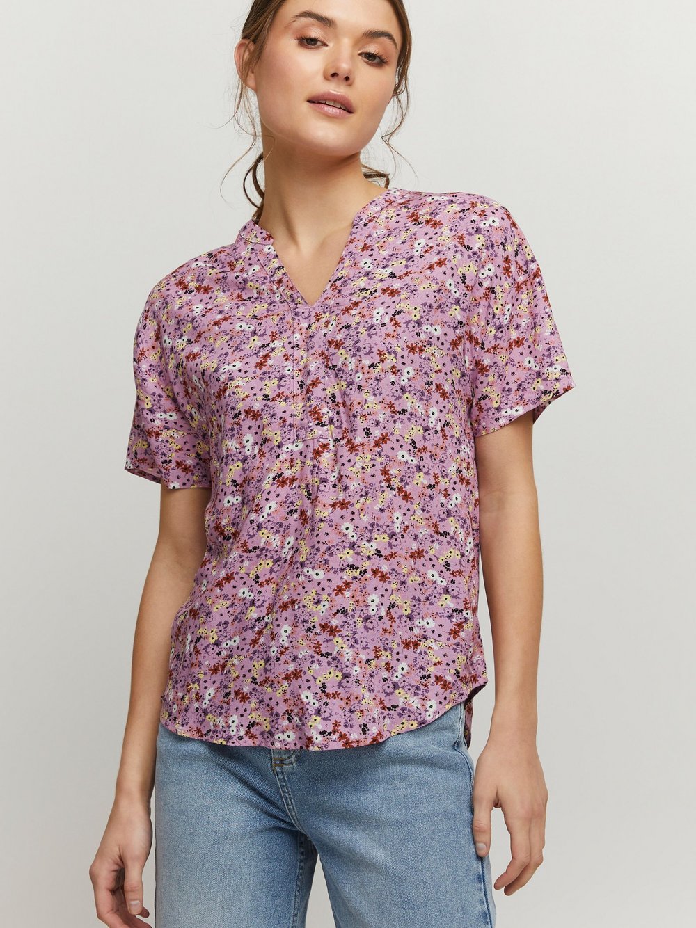 B.Young Shirtbluse Damen Viskose rosa gemustert, 36