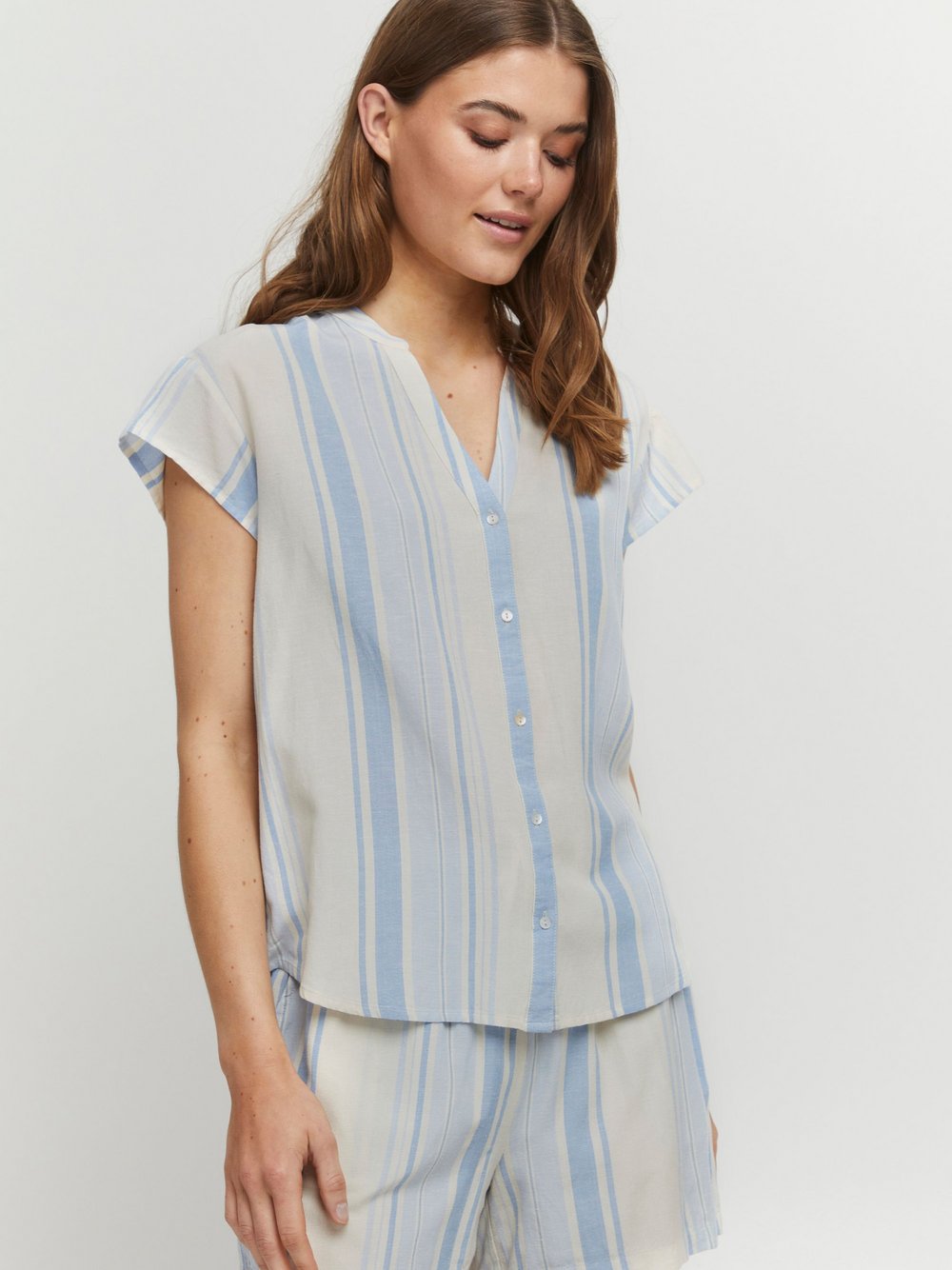 B.Young Shirtbluse Damen blau gestreift, 42