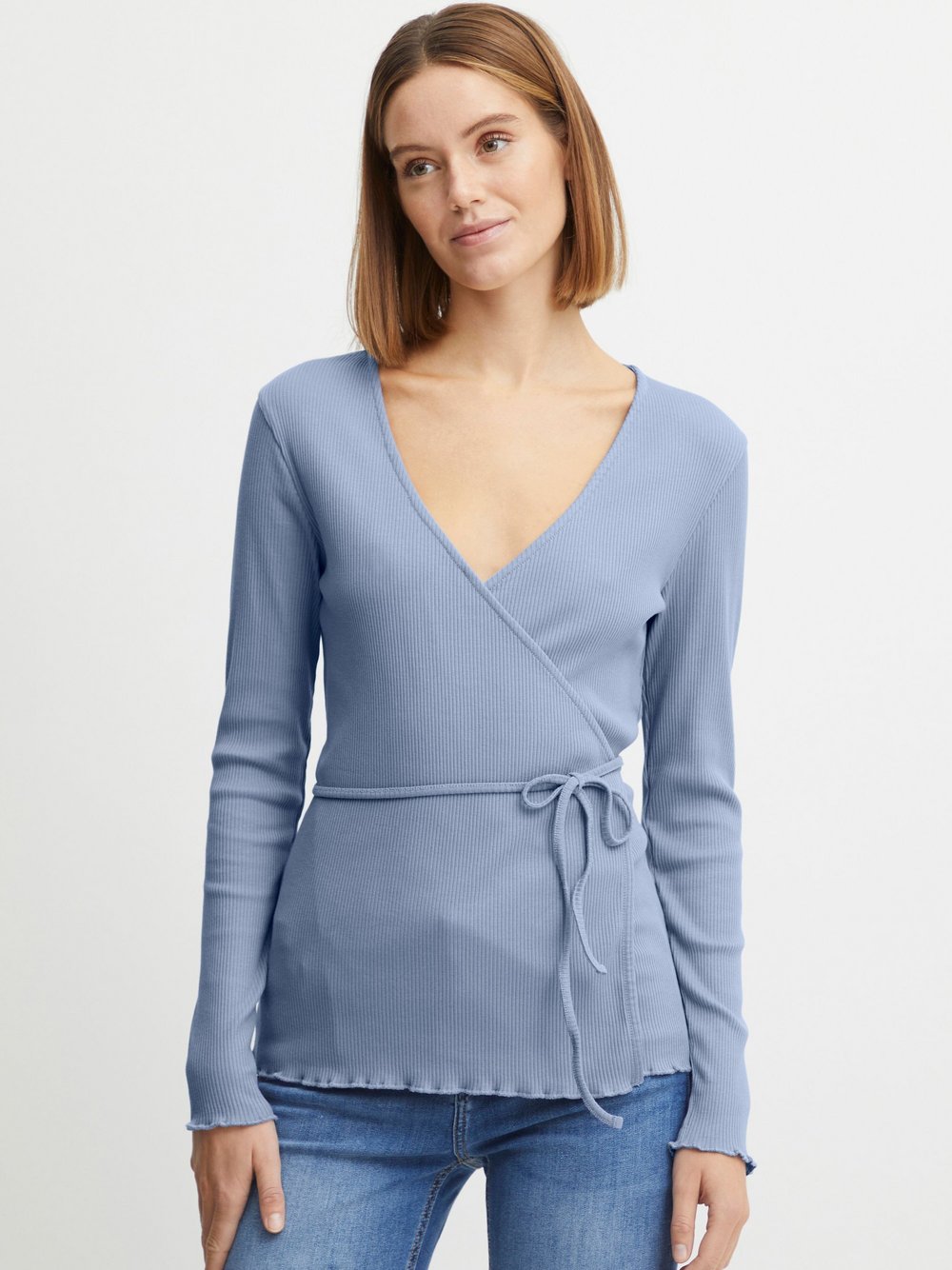 B.Young Longsleeve Damen Baumwolle blau, S