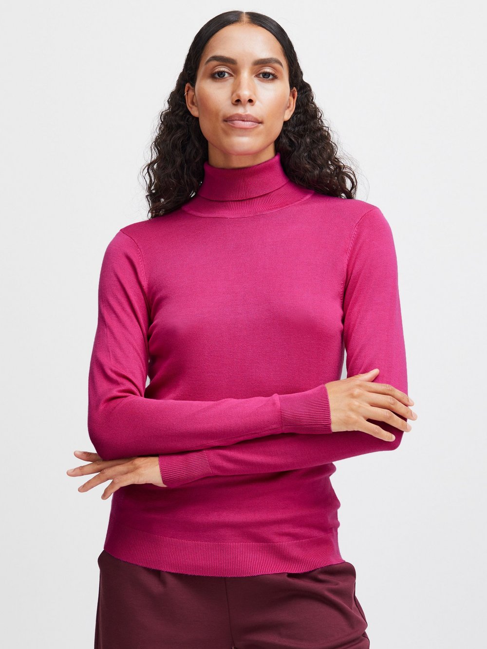 B.Young Rollkragenpullover Damen pink, L