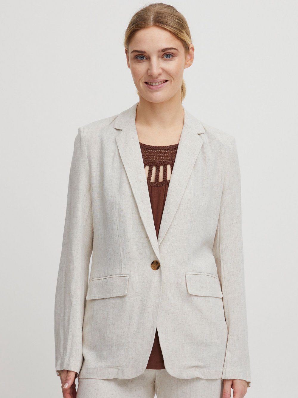 B.Young Jackenblazer Damen Viskose beige, 46