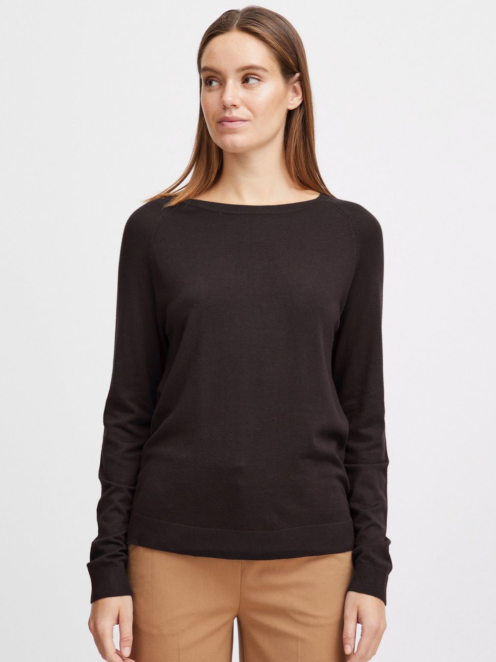 B.Young Pullover Damen Viskose schwarz gestreift, M