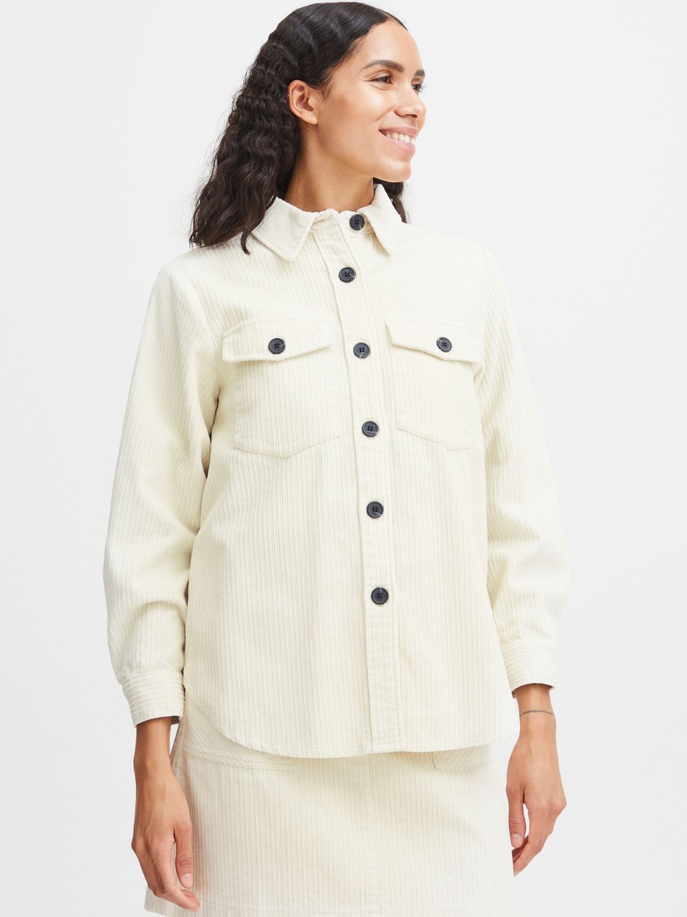 B.Young Langarmhemd Damen Baumwolle beige, 42