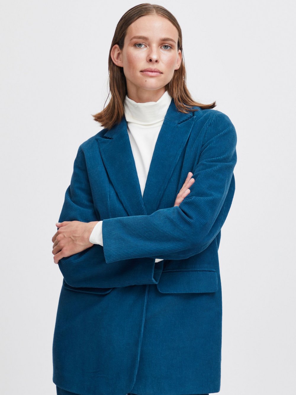 B.Young Jackenblazer Damen Baumwolle blau, 40