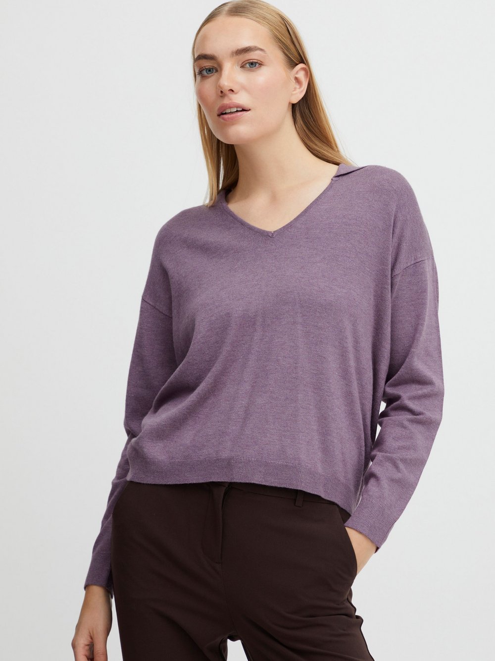 B.Young Strickpullover Damen Viskose lila meliert, L