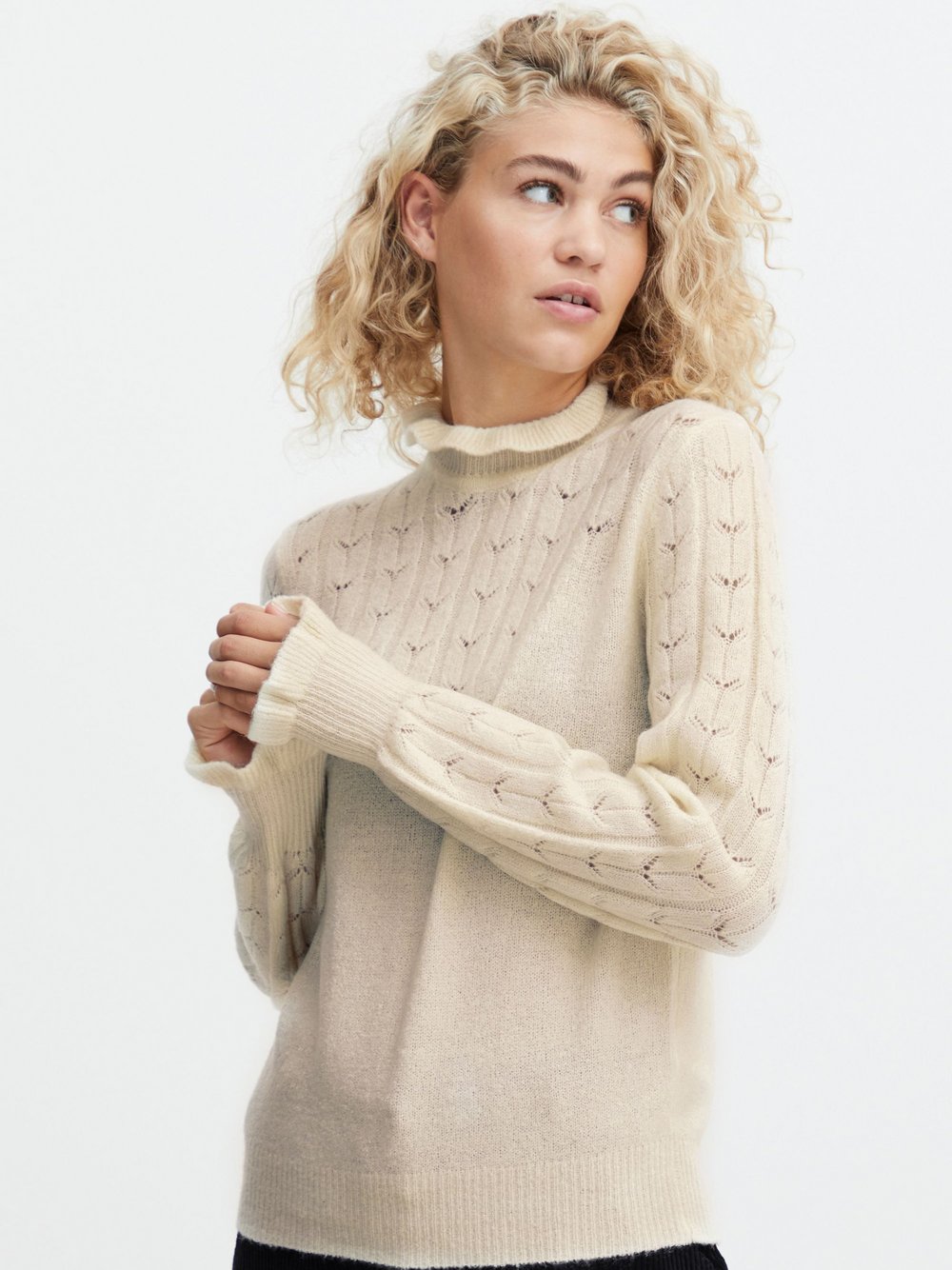 B.Young Strickpullover Damen beige meliert, XS