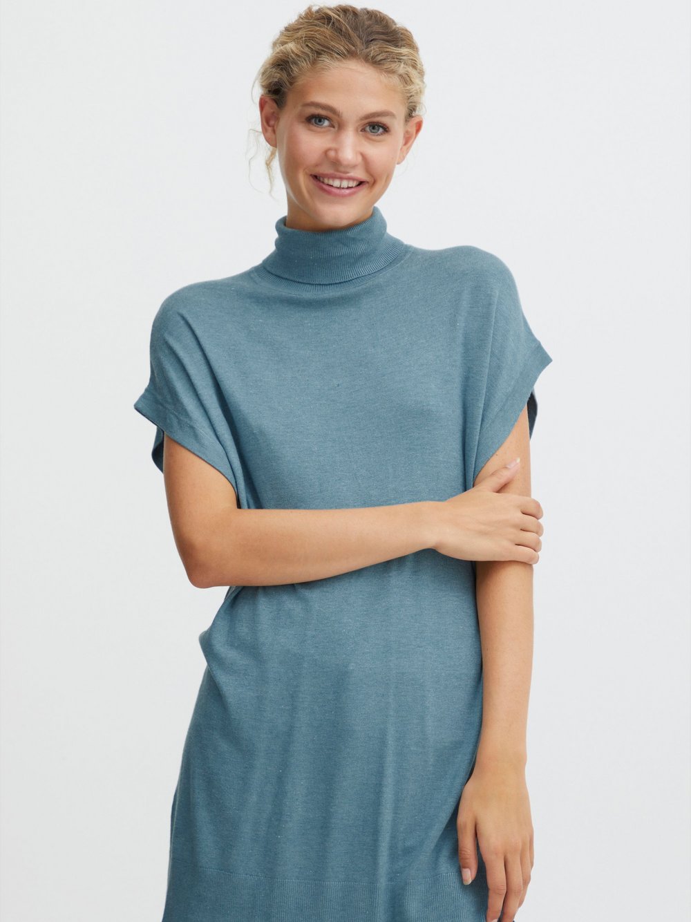 B.Young T-Shirt Damen Viskose blau meliert, XS