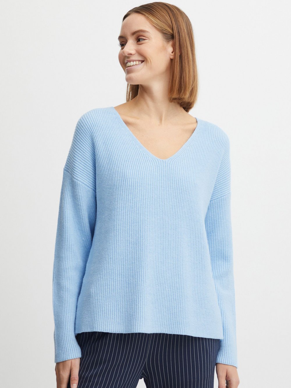 B.Young Strickpullover Damen Viskose blau, XXL