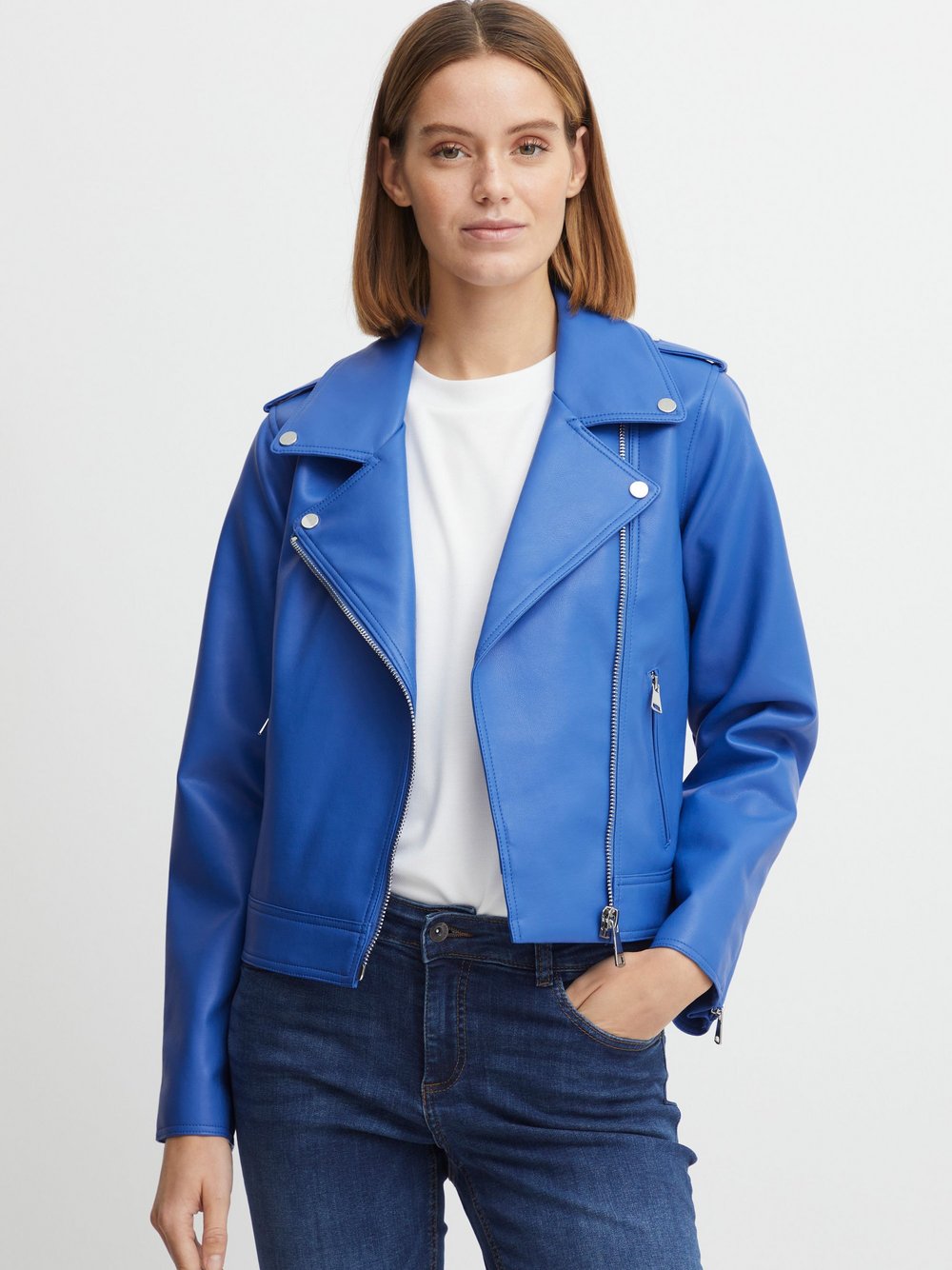 B.Young Lederimitatjacke Damen blau, 40