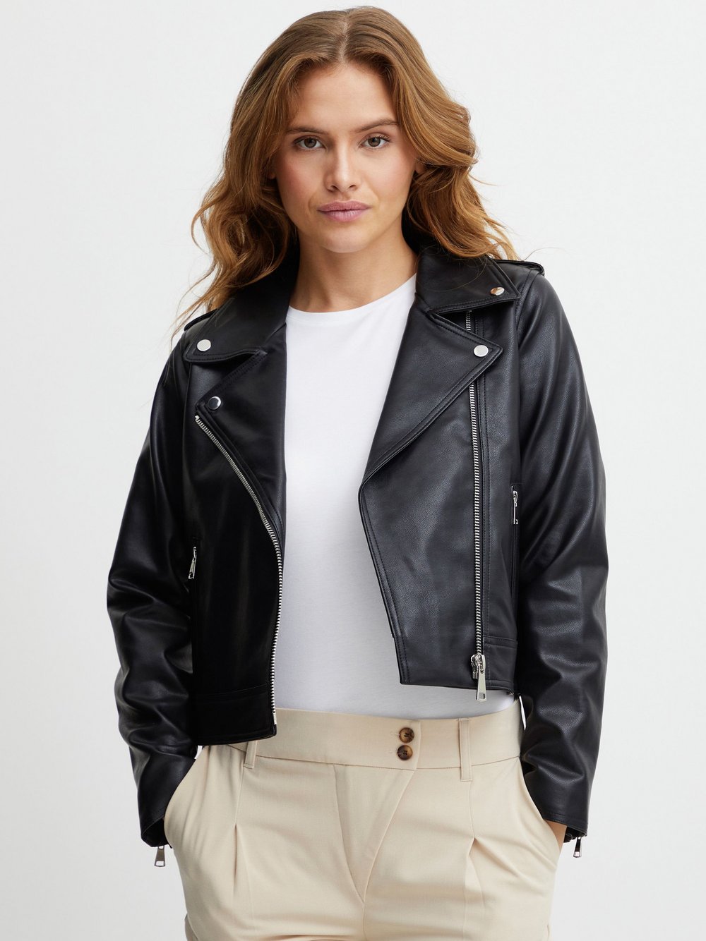 B.Young Lederimitatjacke Damen schwarz, 42