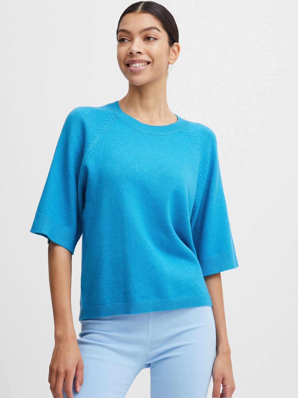 B.Young Strickpullover Damen Viskose blau, S