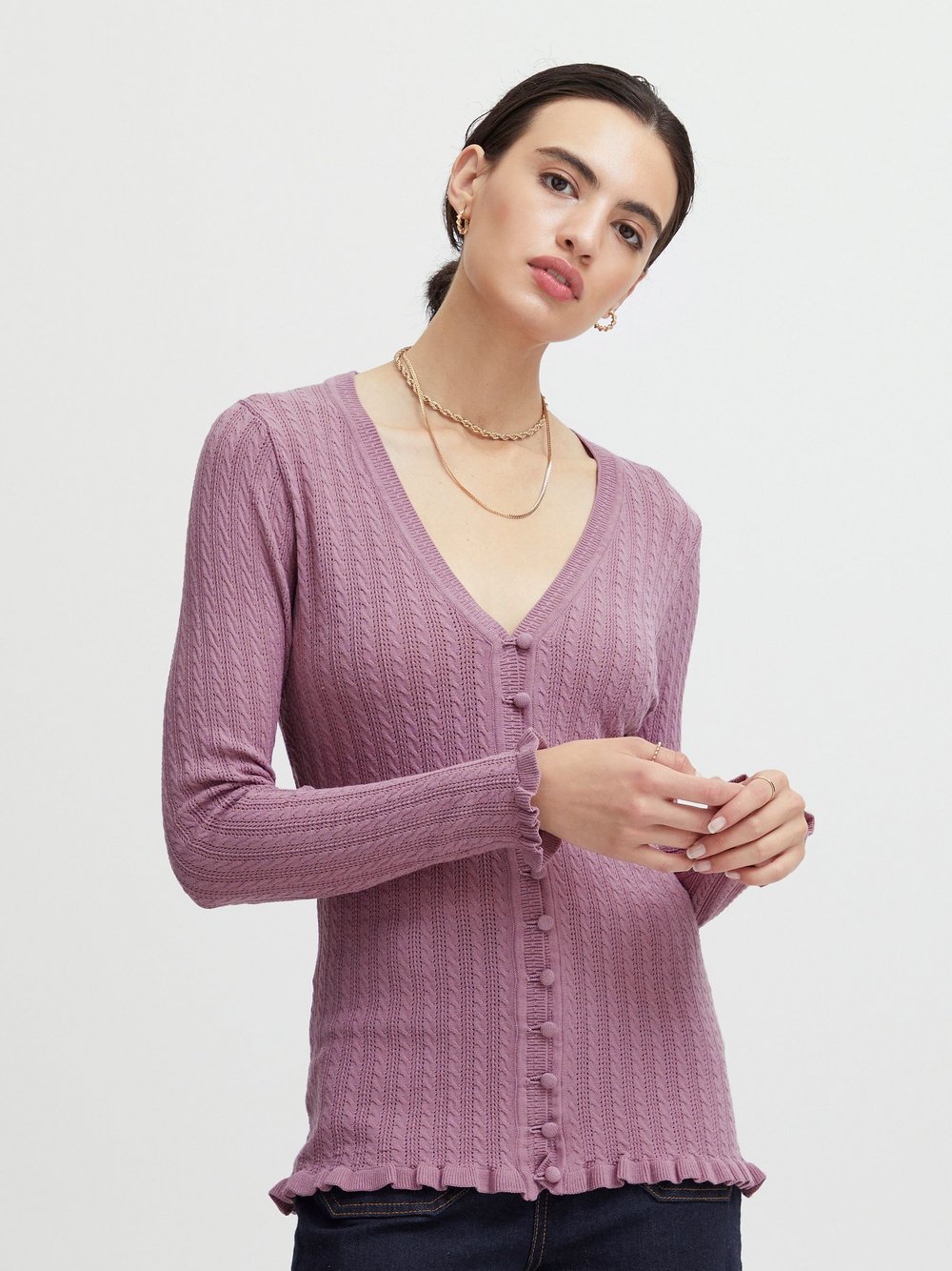 Atelier Rêve Strickjacke Damen Viskose lila, L