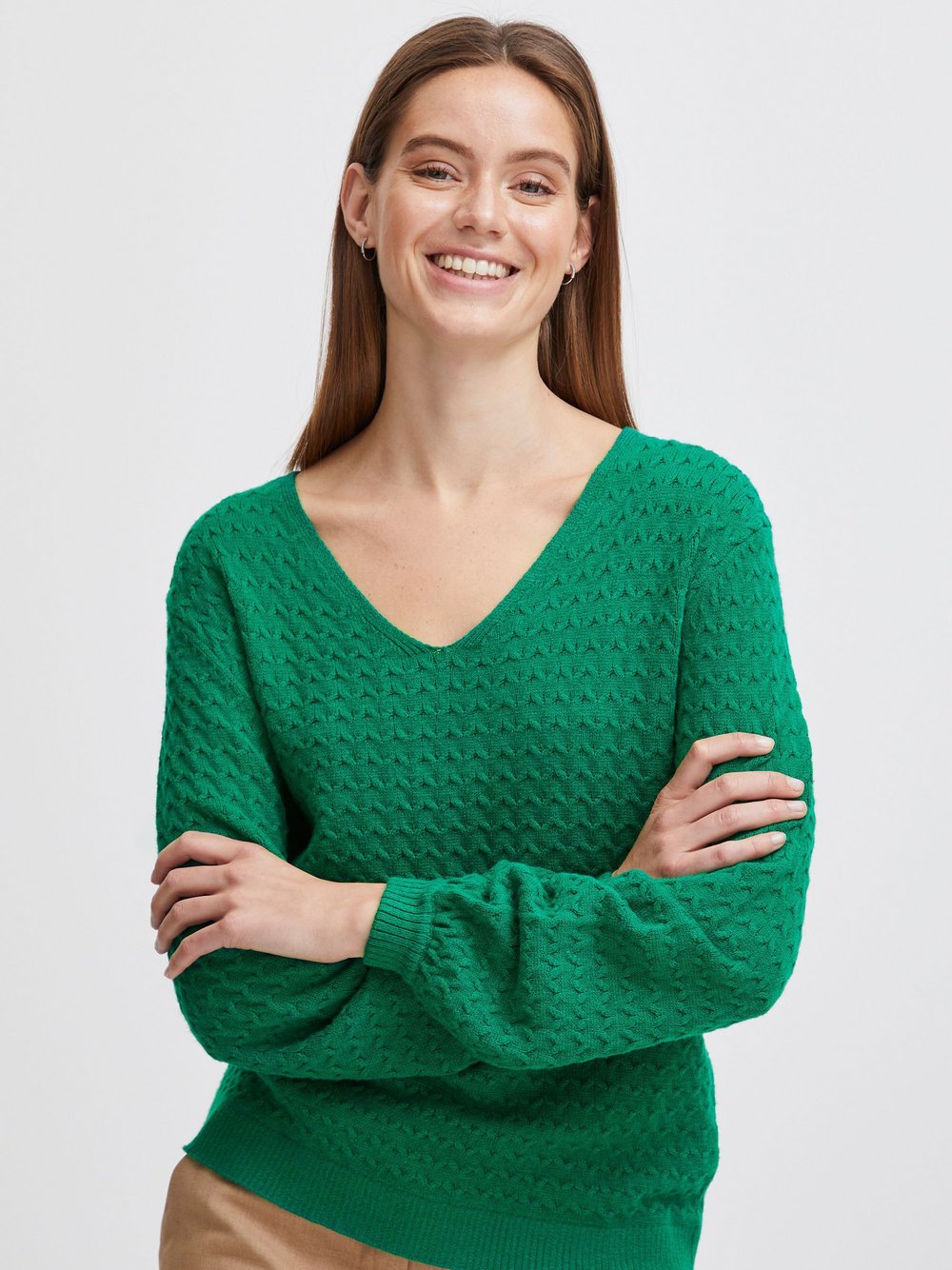 B.Young Strickpullover Damen Viskose grün, XXL