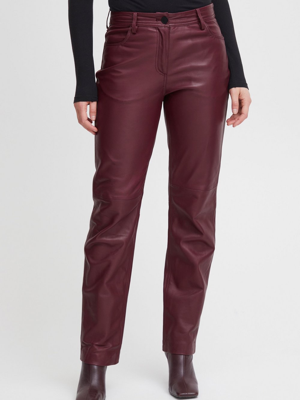 B.Young Stoffhose Damen Leder rot, 38