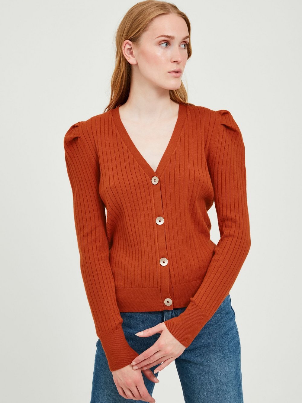 B.Young Strickjacke Damen Viskose rot, XXL